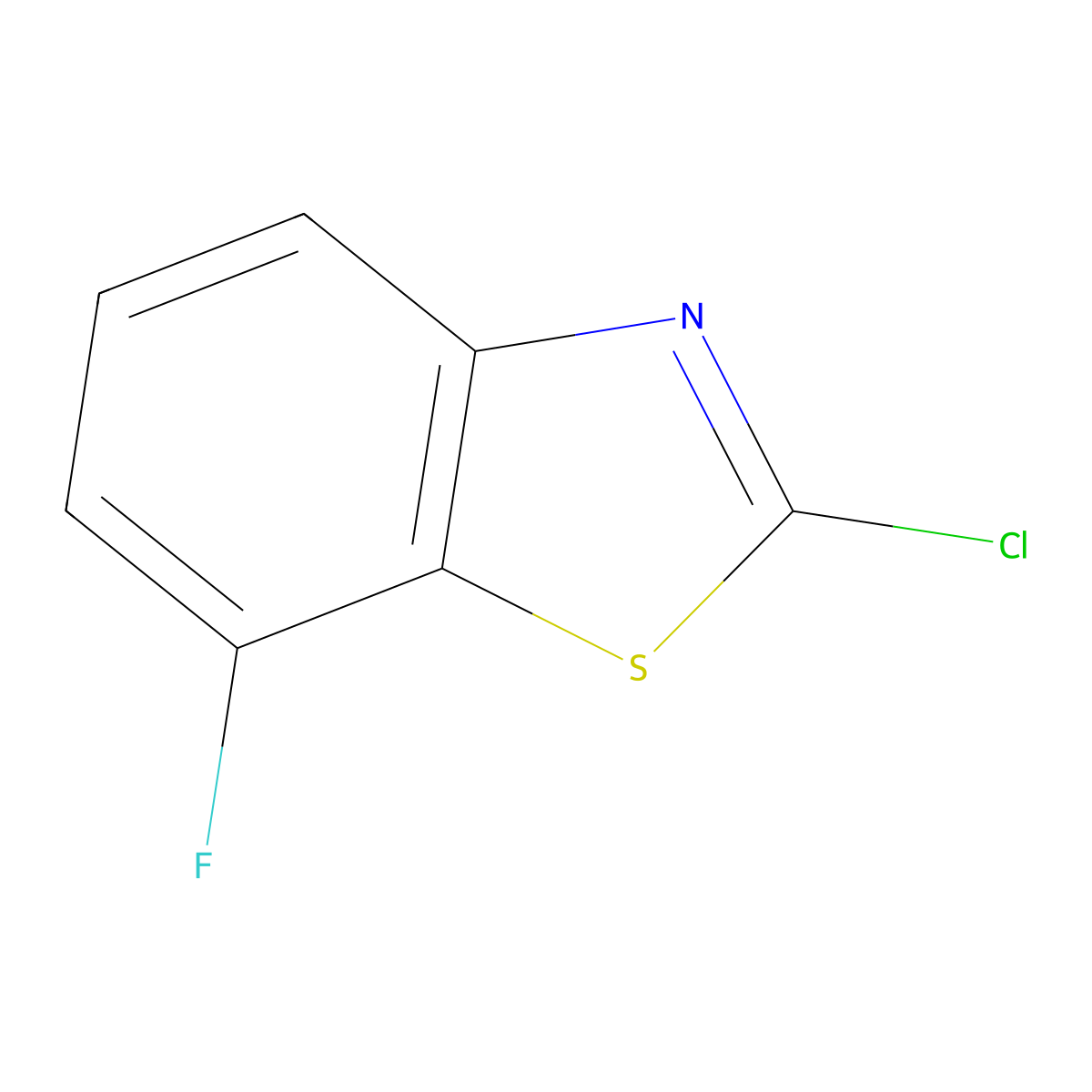 2-Chloro-7-fluoro-1,3-benzothiazole molecular structure, CAS 154327-28-3