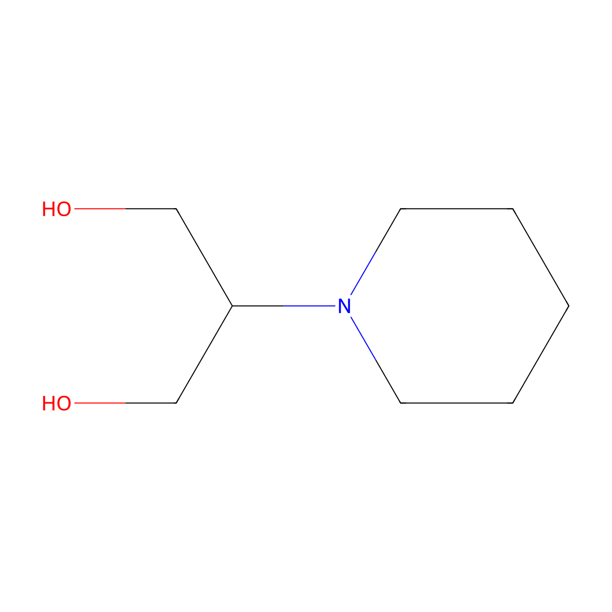 2-(Piperidin-1-yl)propane-1,3-diol molecular structure, CAS 15433-27-9