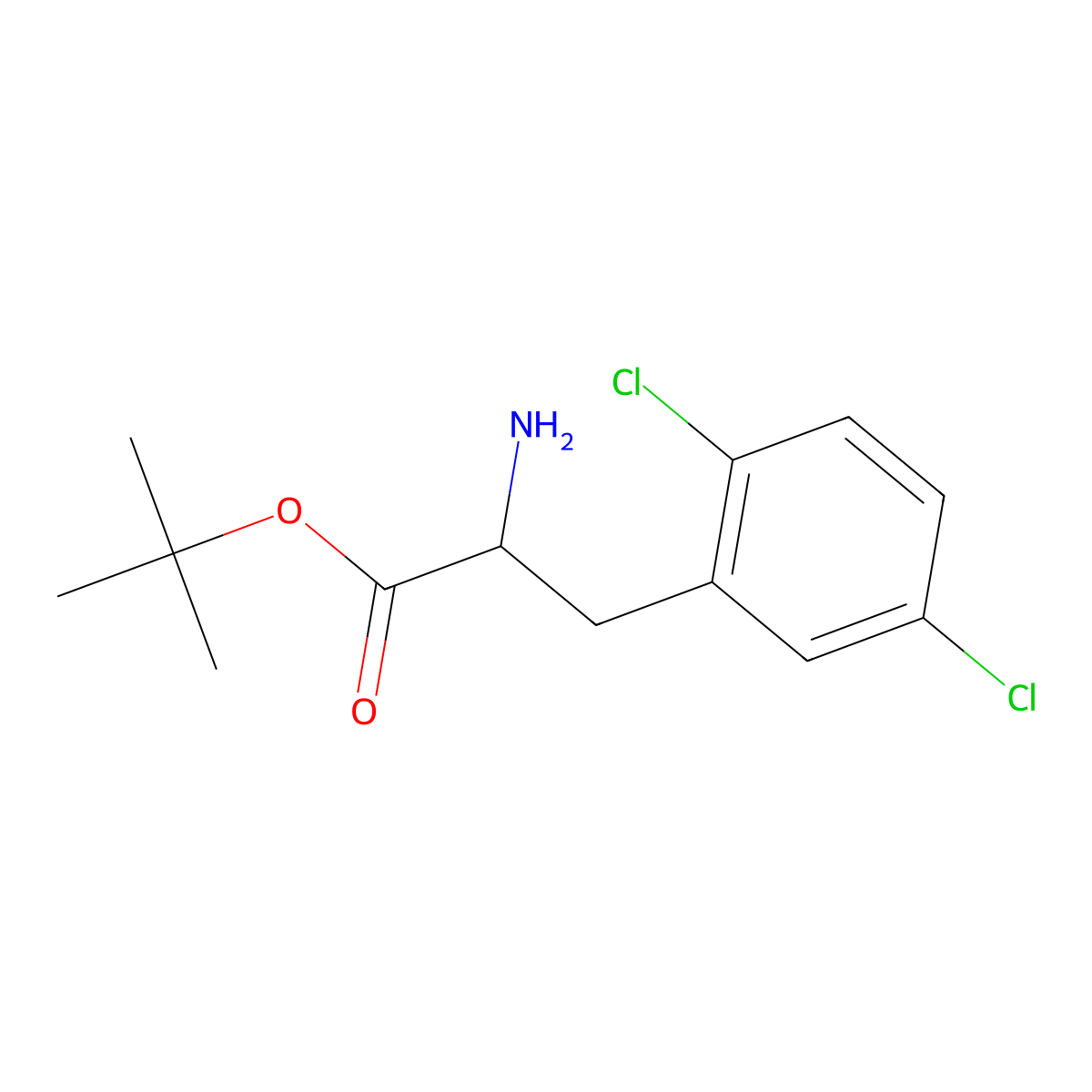 Tert-butyl 2-amino-3-(2,5-dichlorophenyl)propanoate molecular structure, CAS 1543328-35-3