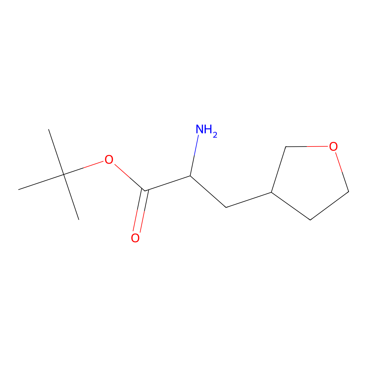 Tert-butyl 2-amino-3-(oxolan-3-yl)propanoate molecular structure, CAS 1543328-48-8