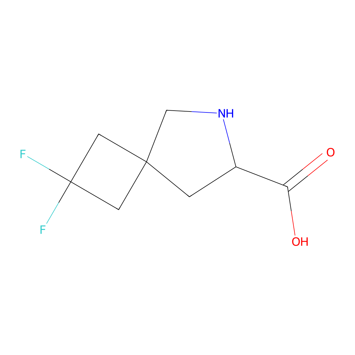 2,2-Difluoro-6-azaspiro[3.4]octane-7-carboxylic acid molecular structure, CAS 1543329-33-4