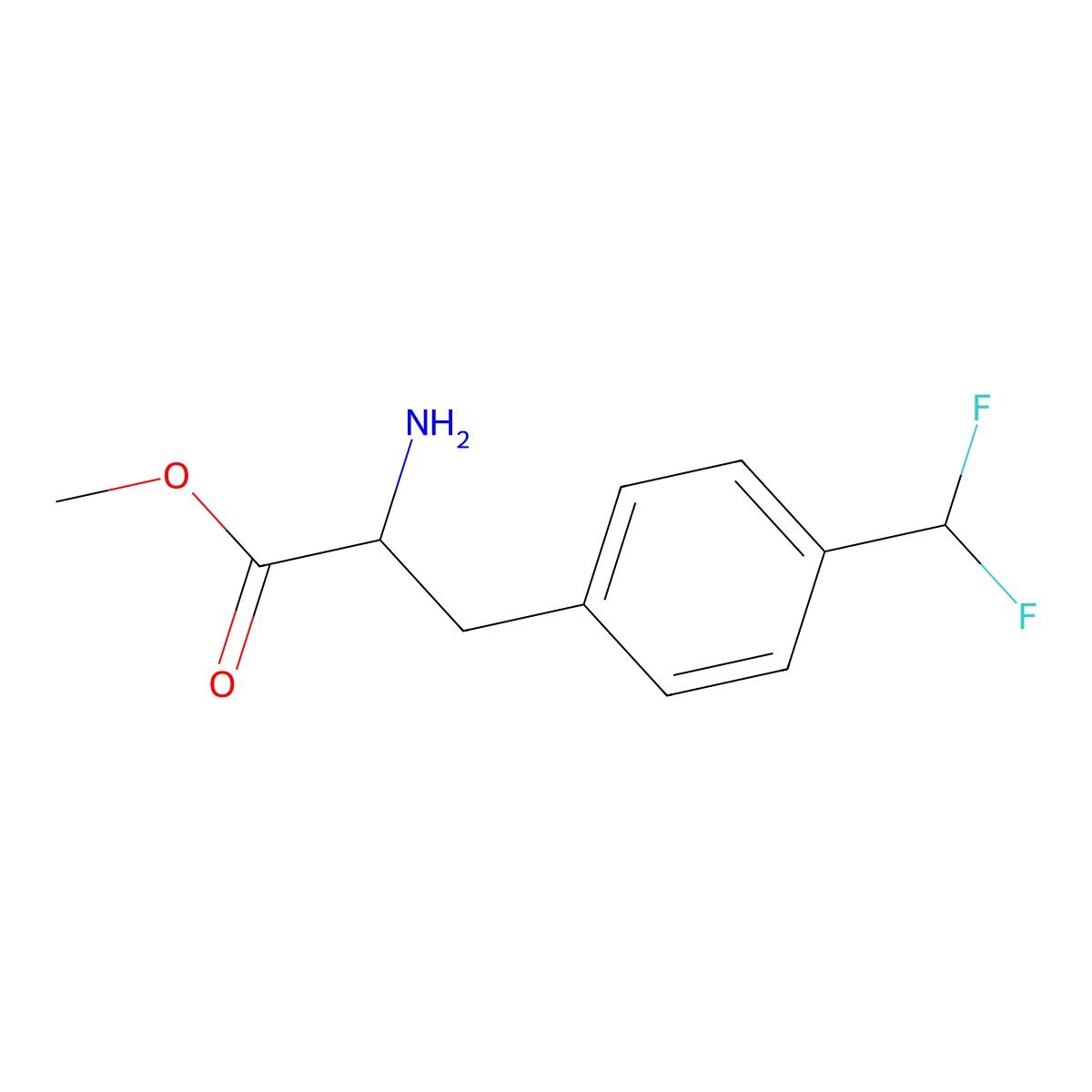 Methyl 2-amino-3-[4-(difluoromethyl)phenyl]propanoate molecular structure, CAS 1543349-26-3