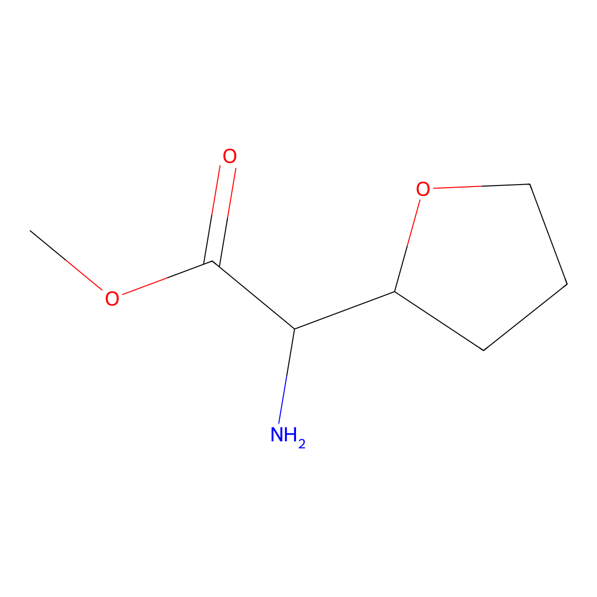 Methyl 2-amino-2-(oxolan-2-yl)acetate molecular structure, CAS 1543369-38-5