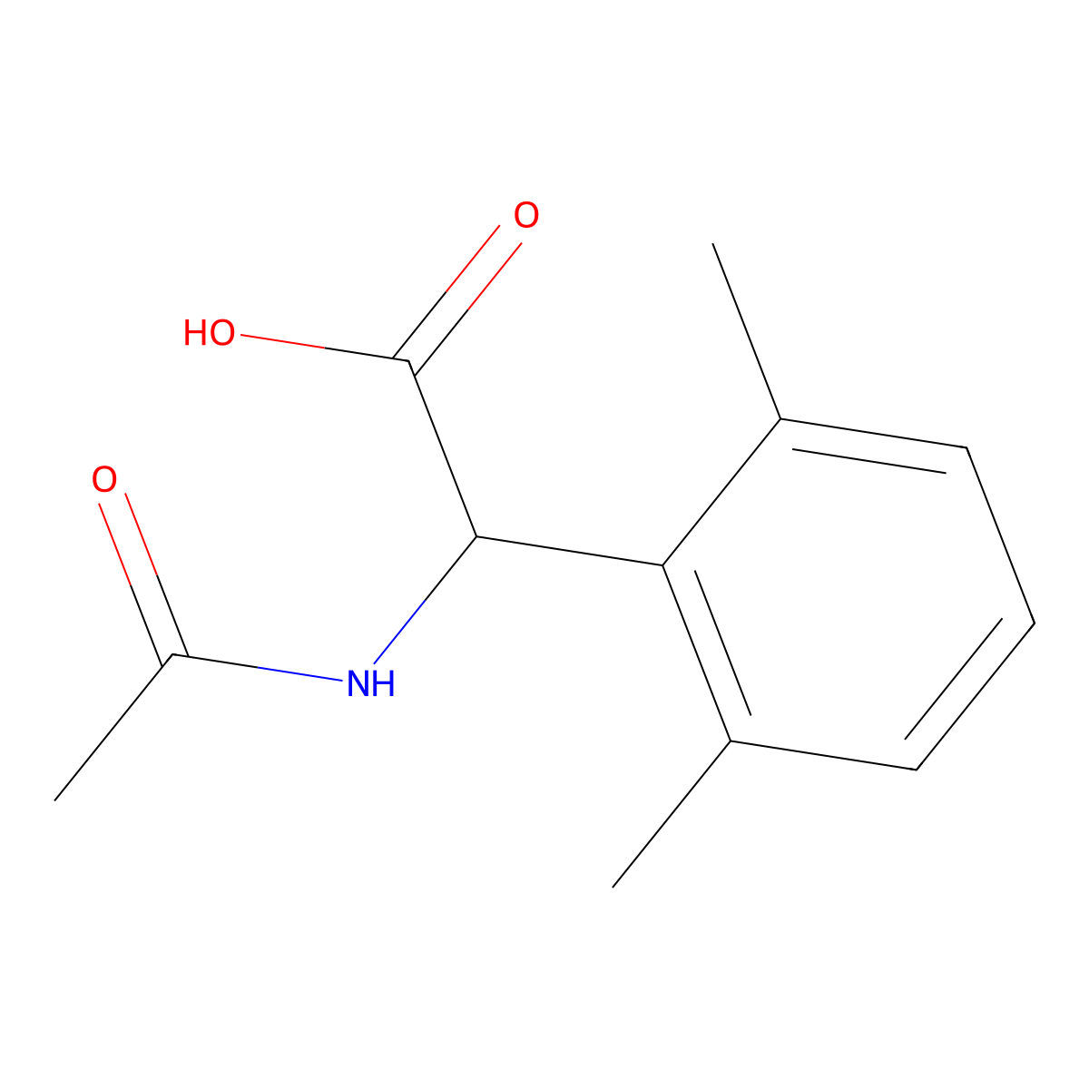 2-(2,6-Dimethylphenyl)-2-acetamidoacetic acid molecular structure, CAS 1543376-74-4