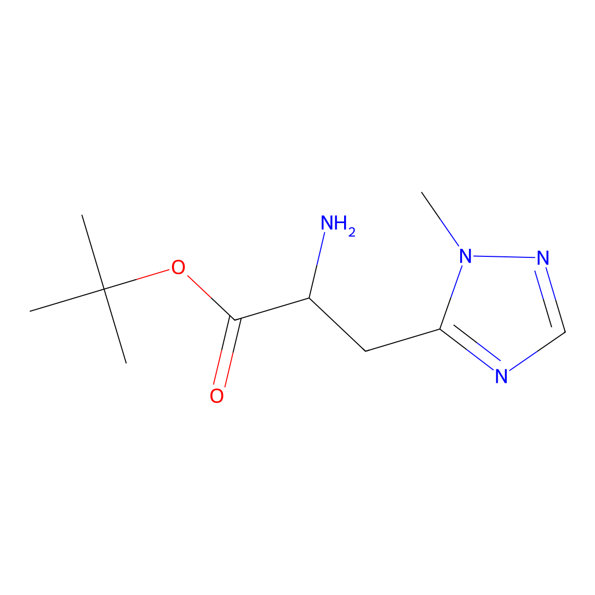 tert-butyl 2-amino-3-(1-methyl-1H-1,2,4-triazol-5-yl)propanoate molecular structure, CAS 1543377-72-5
