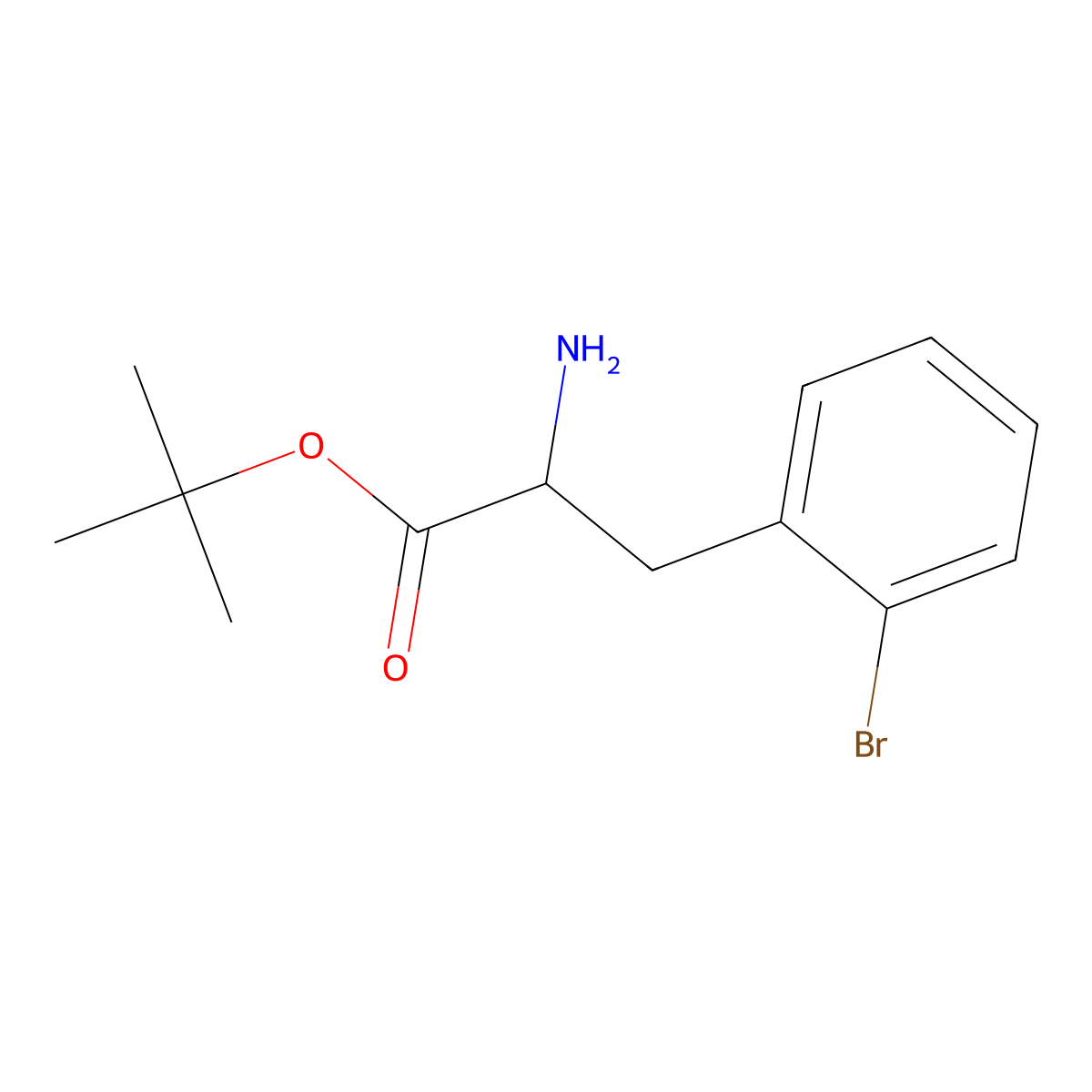 Tert-butyl 2-amino-3-(2-bromophenyl)propanoate molecular structure, CAS 1543377-74-7