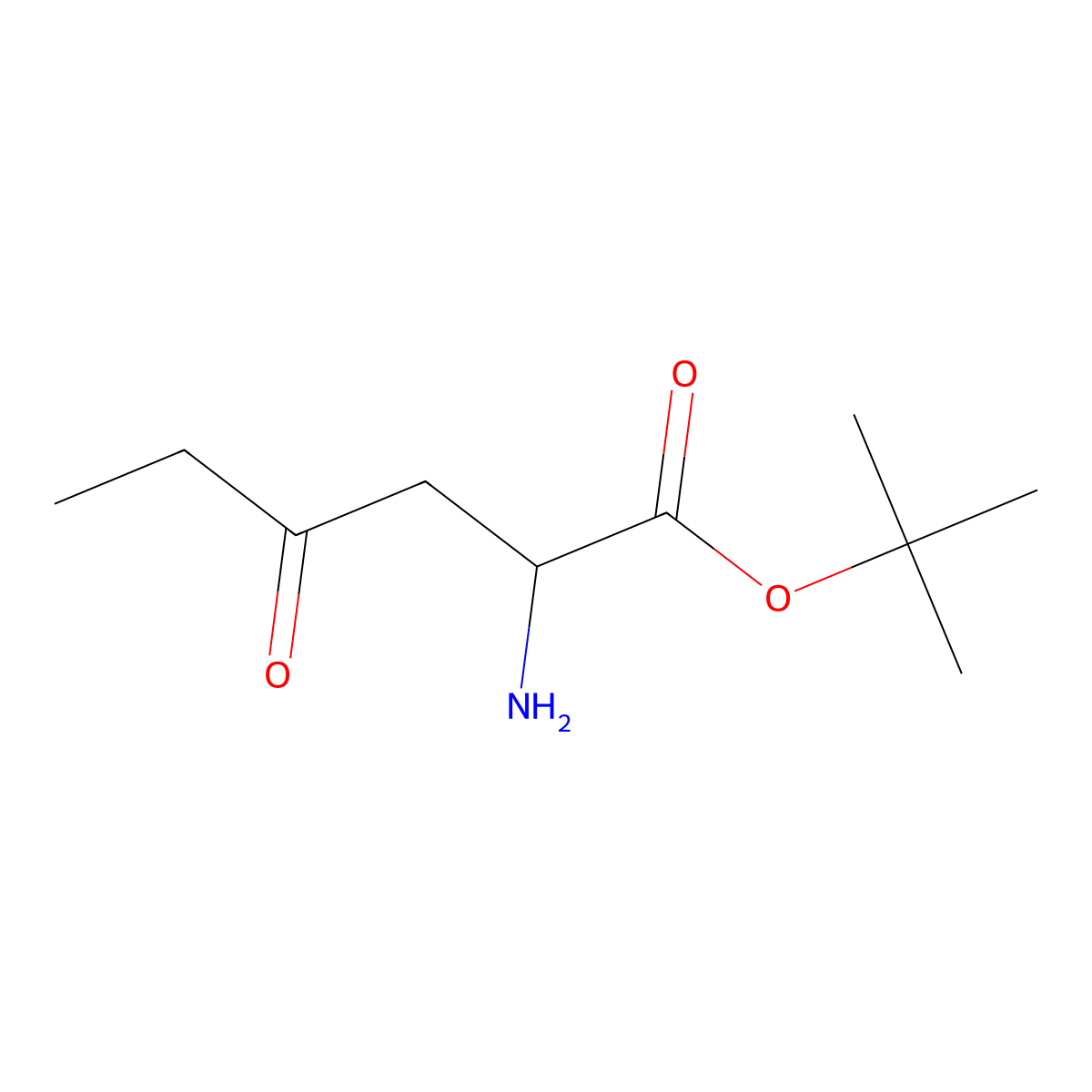 Tert-butyl 2-amino-4-oxohexanoate molecular structure, CAS 1543377-77-0