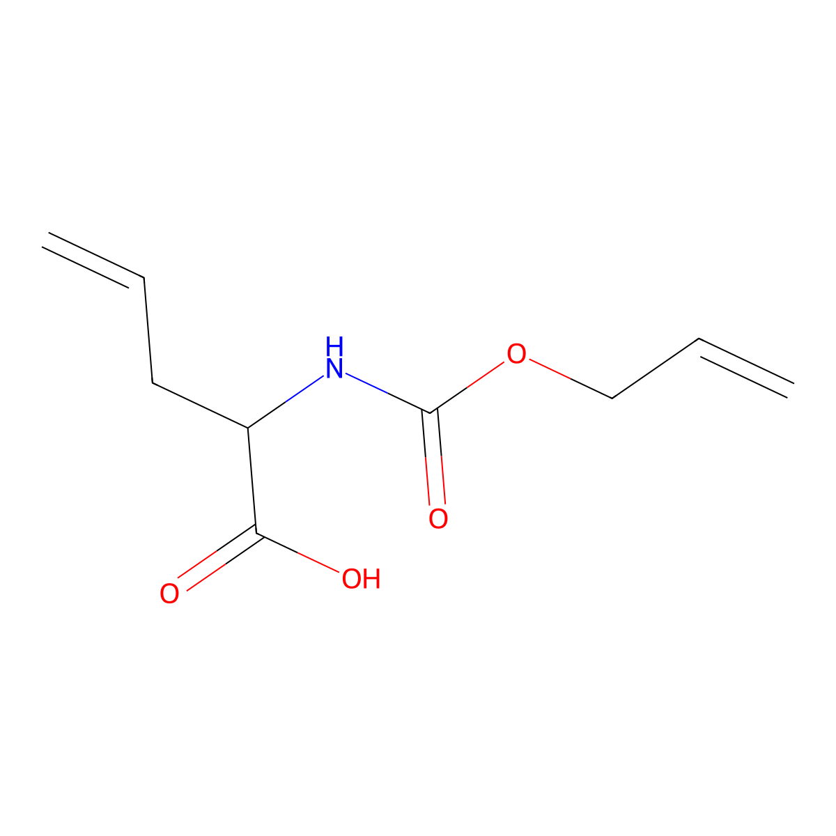 2-{[(Prop-2-en-1-yloxy)carbonyl]amino}pent-4-enoic acid molecular structure, CAS 1543387-03-6