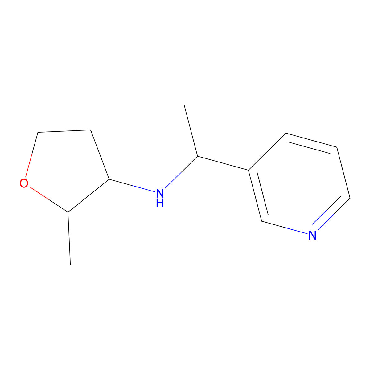 2-Methyl-N-[1-(pyridin-3-yl)ethyl]oxolan-3-amine molecular structure, CAS 1543401-60-0