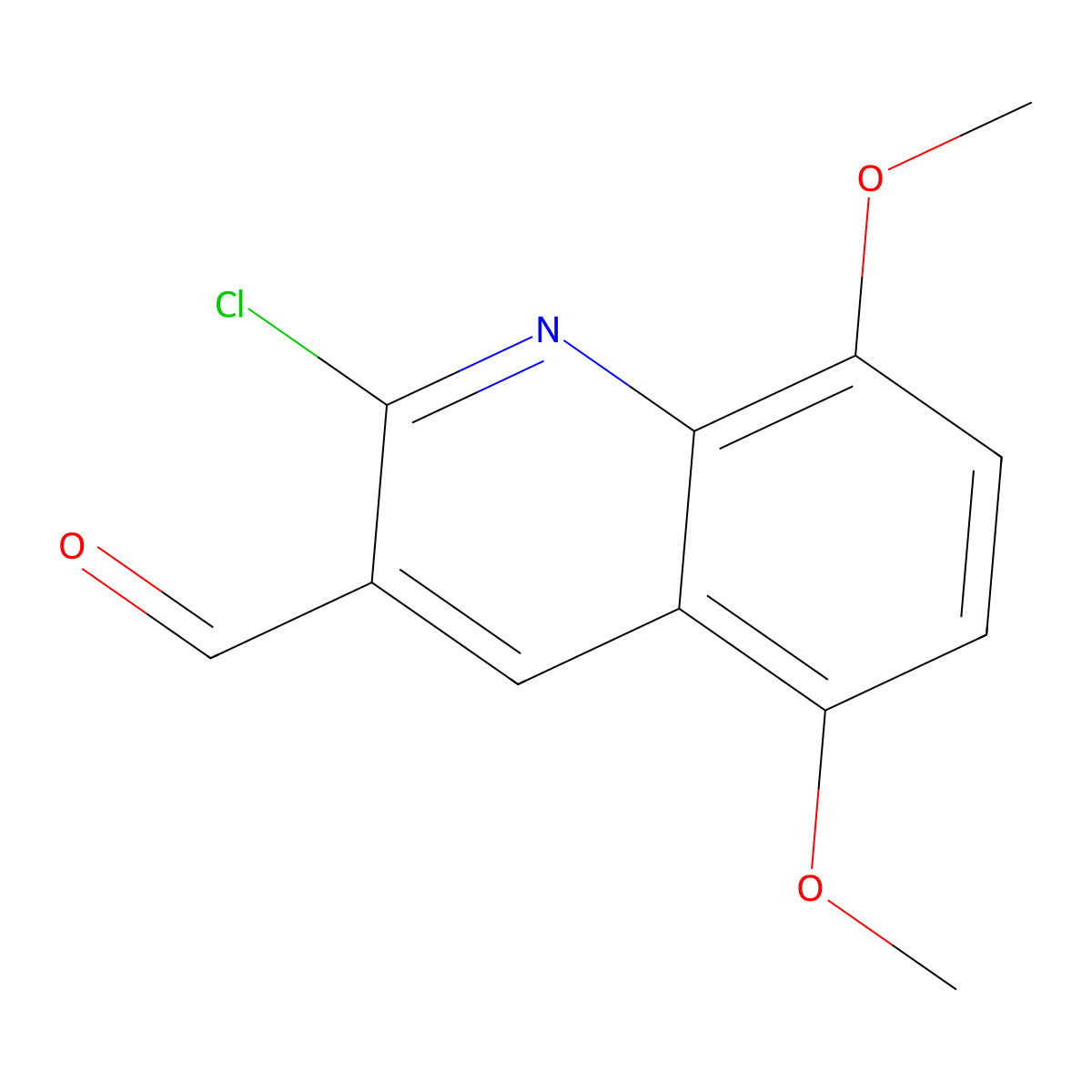 2-Chloro-5,8-dimethoxyquinoline-3-carbaldehyde molecular structure, CAS 154343-51-8