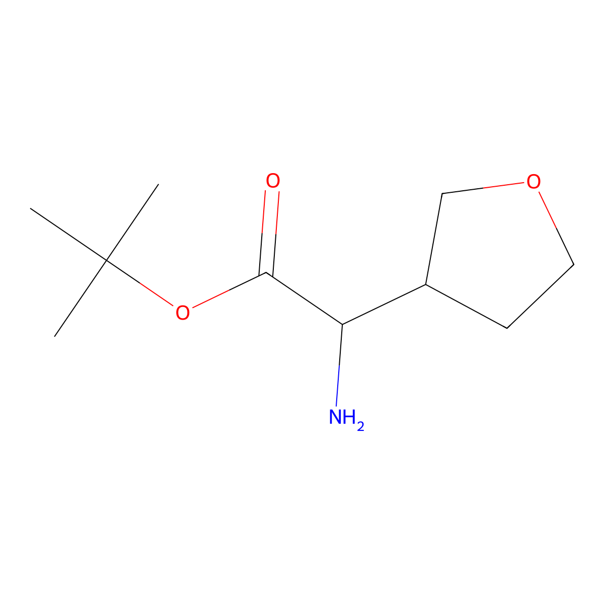 Tert-butyl 2-amino-2-(oxolan-3-yl)acetate molecular structure, CAS 1543433-22-2