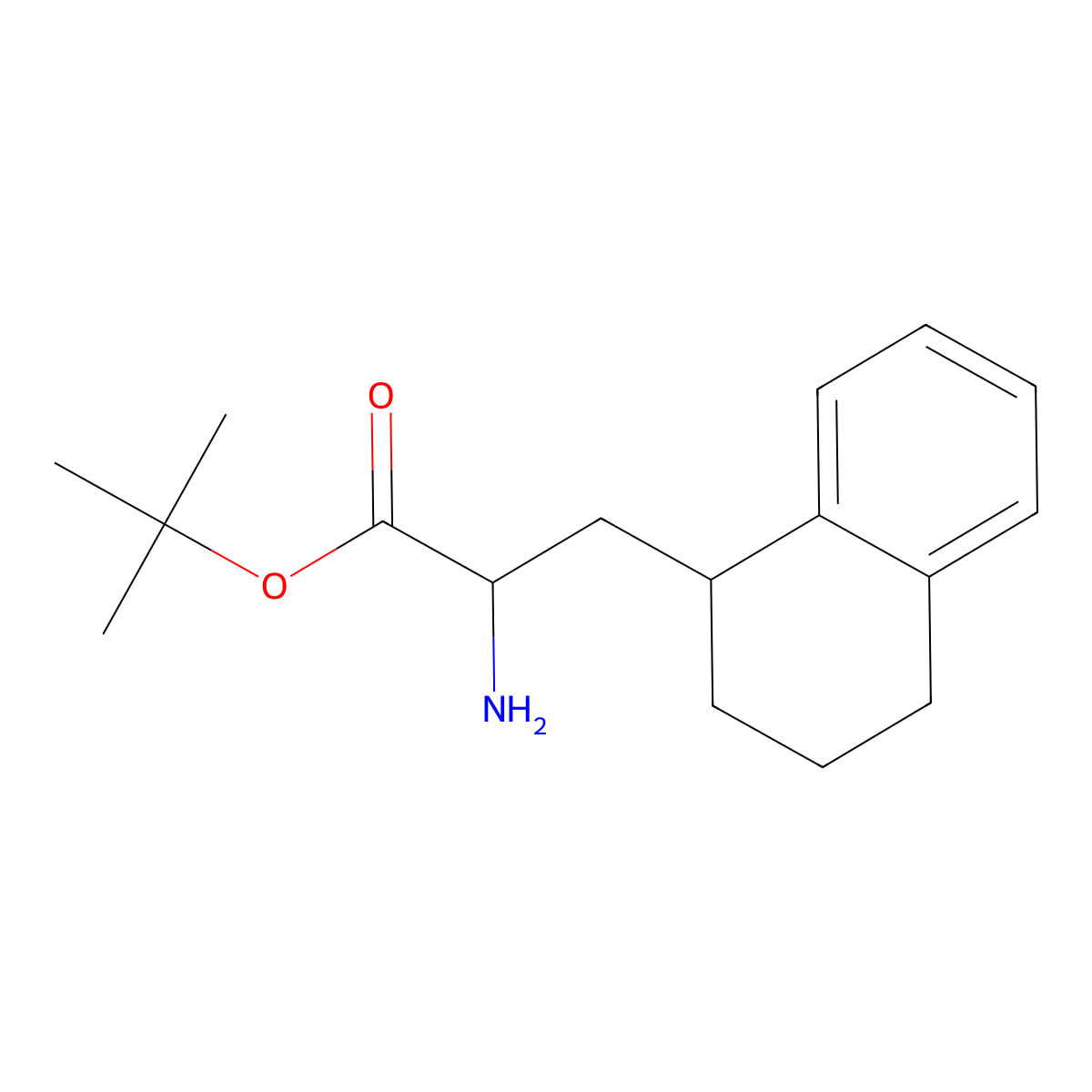 Tert-butyl 2-amino-3-(1,2,3,4-tetrahydronaphthalen-1-yl)propanoate molecular structure, CAS 1543433-23-3