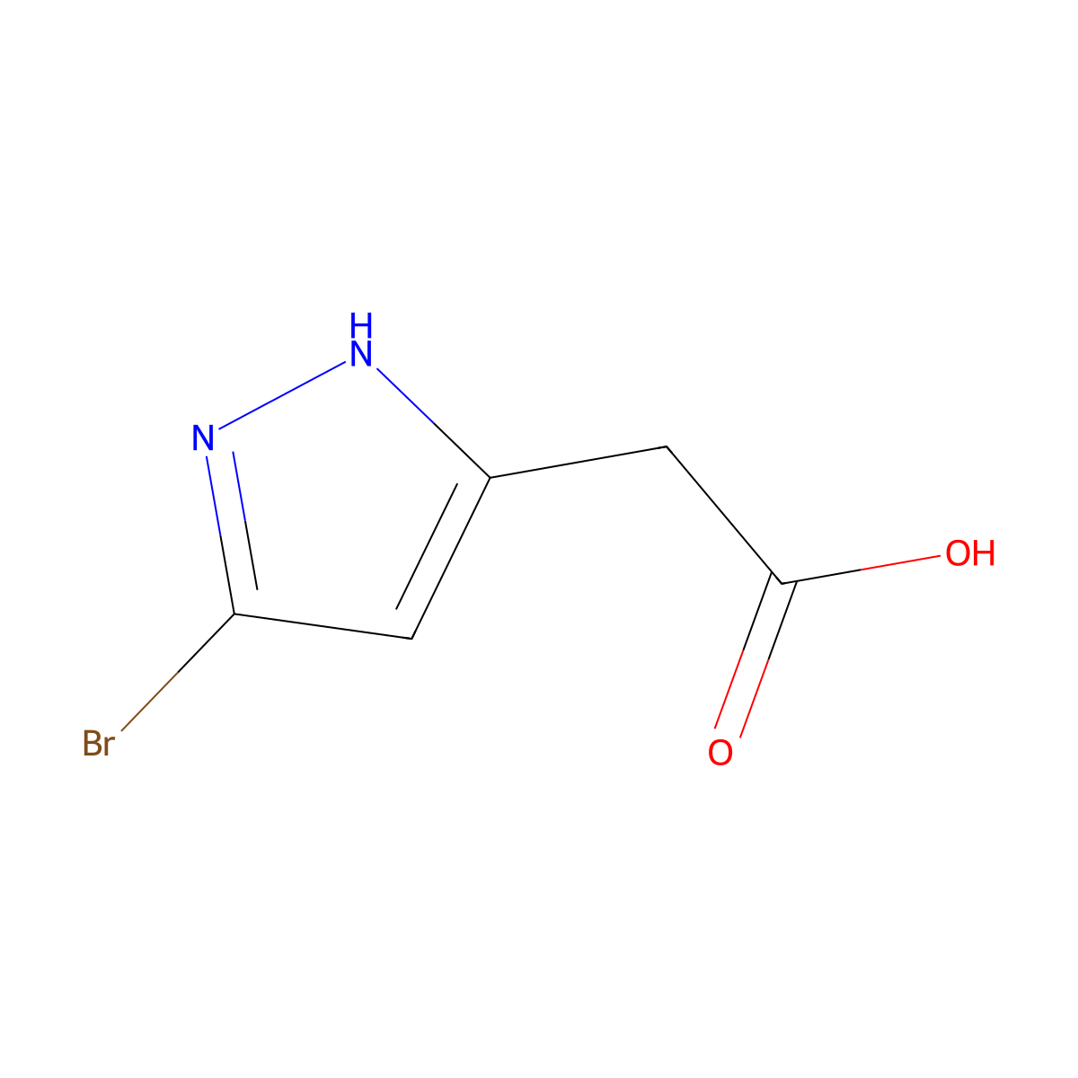 2-(5-Bromo-1H-pyrazol-3-yl)acetic acid molecular structure, CAS 1543437-47-3