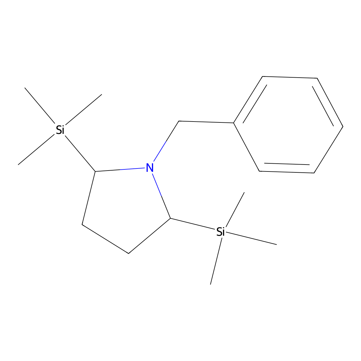 Pyrrolidine, 1-(phenylmethyl)-2,5-bis(trimethylsilyl)- molecular structure, CAS 154344-51-1