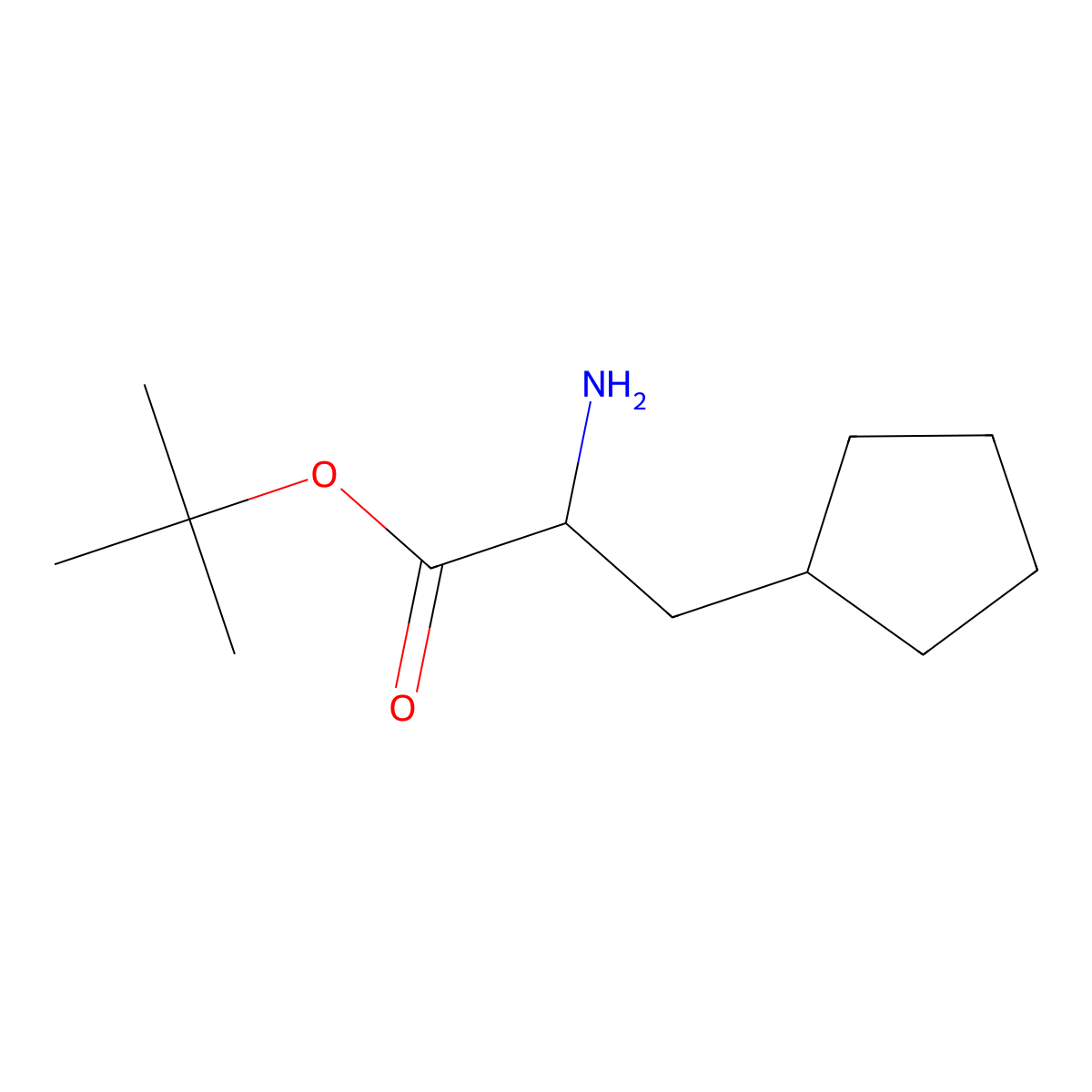 Tert-butyl 2-amino-3-cyclopentylpropanoate molecular structure, CAS 1543440-38-5