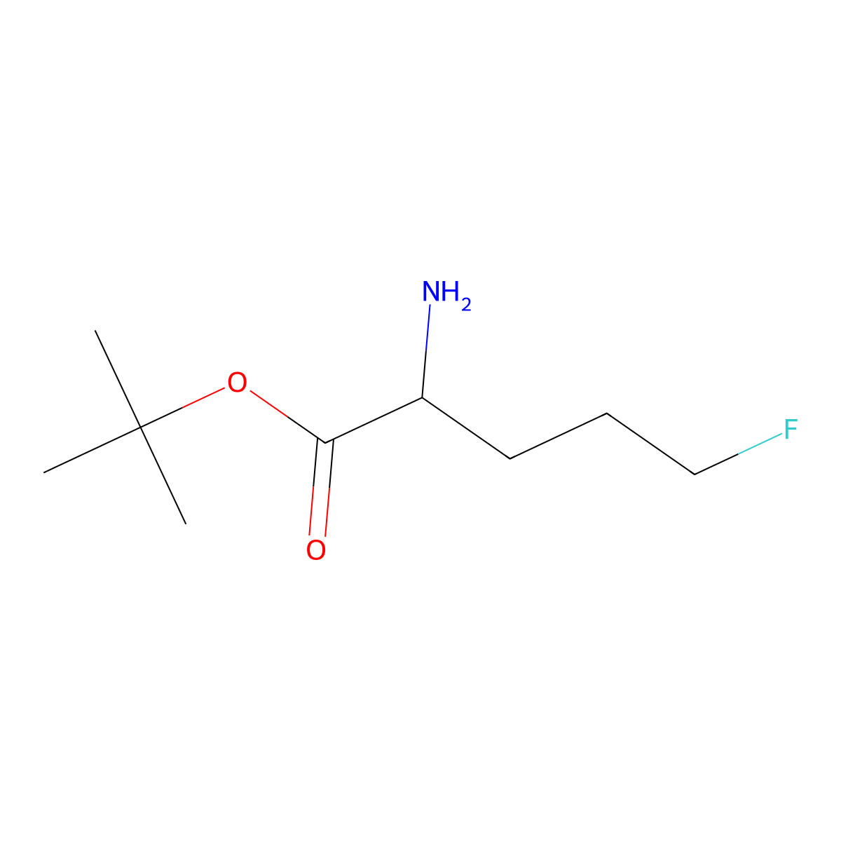 Tert-butyl 2-amino-5-fluoropentanoate molecular structure, CAS 1543440-40-9