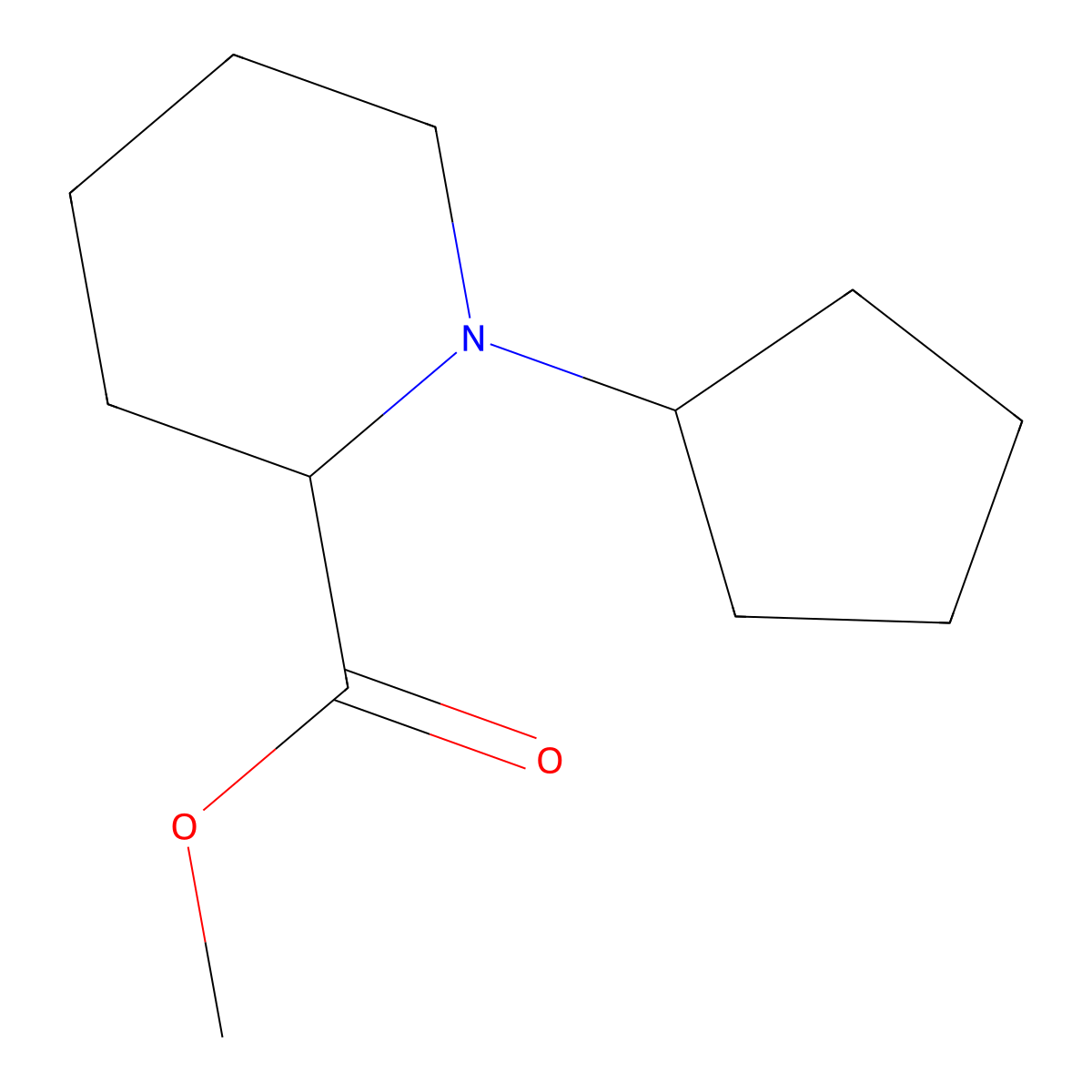 Methyl 1-cyclopentylpiperidine-2-carboxylate molecular structure, CAS 1543455-71-5