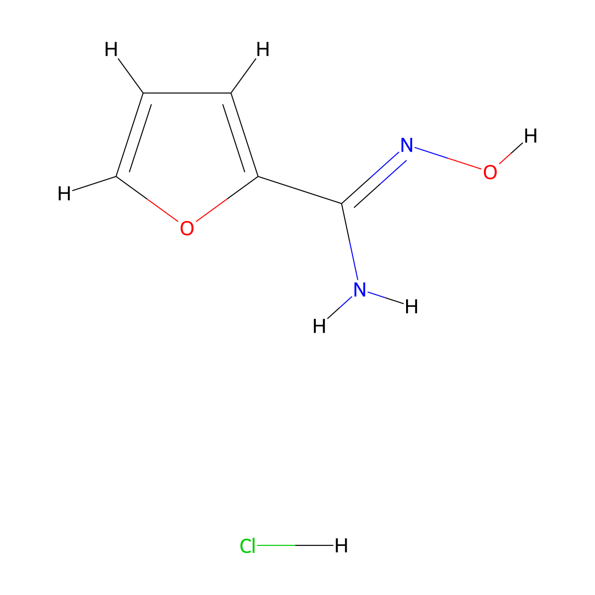 N'-hydroxy-2-furancarboximidamide hydrochloride molecular structure, CAS 154346-10-8