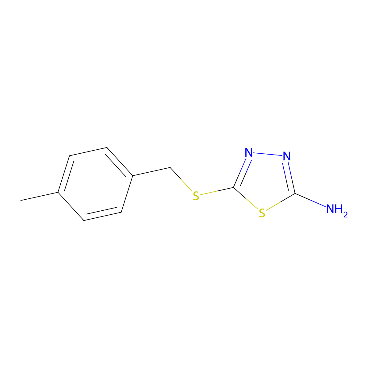 5-{[(4-Methylphenyl)methyl]sulfanyl}-1,3,4-thiadiazol-2-amine molecular structure, CAS 154347-43-0