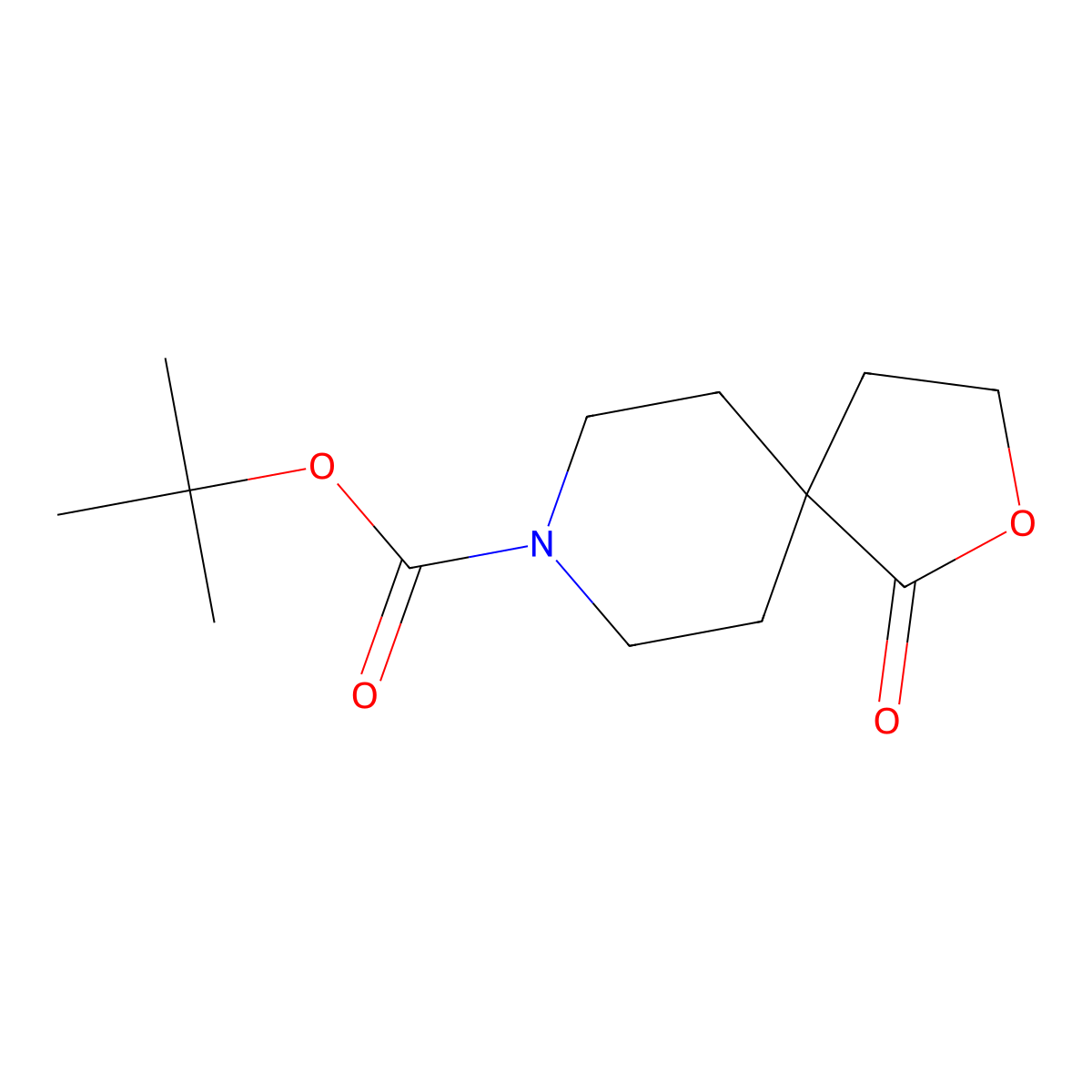 Tert-butyl 1-oxo-2-oxa-8-azaspiro[4.5]decane-8-carboxylate molecular structure, CAS 154348-08-0