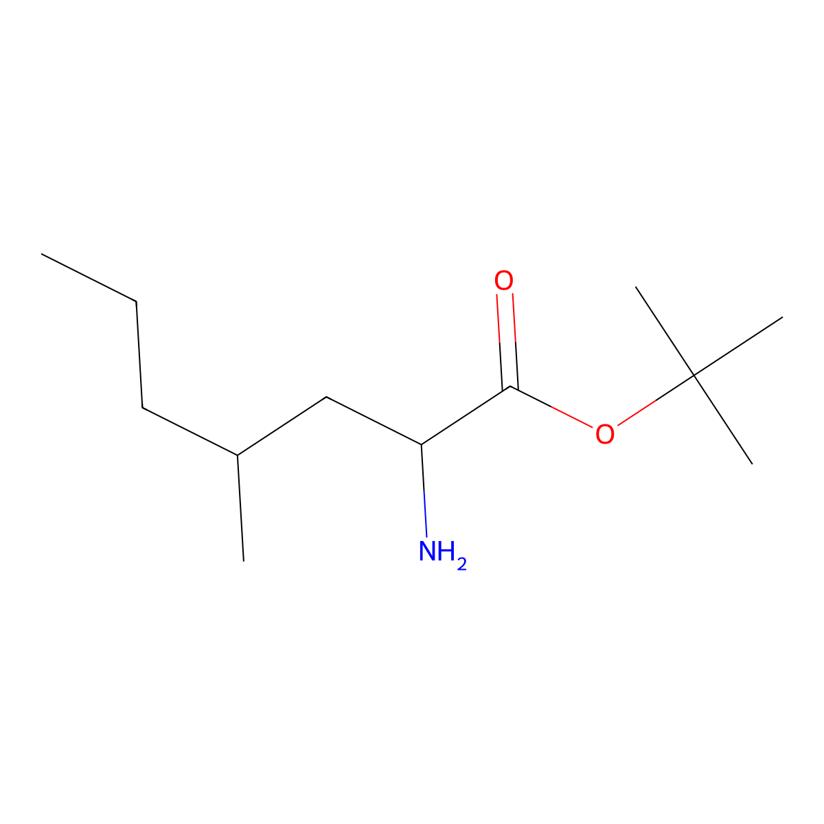 Tert-butyl 2-amino-4-methylheptanoate molecular structure, CAS 1543506-57-5