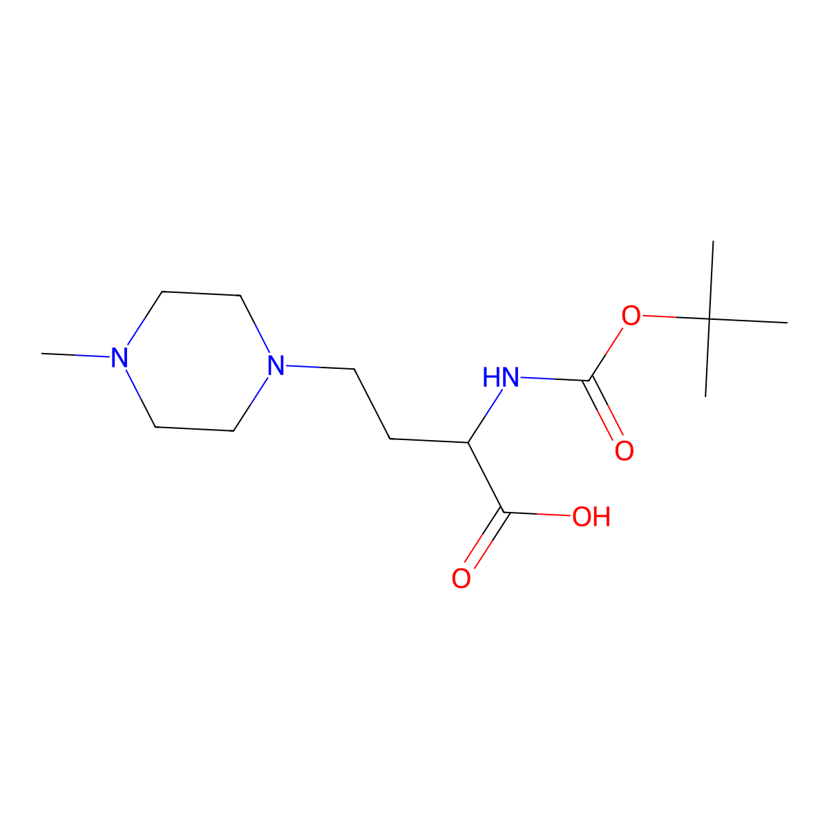 4-(4-Methylpiperazin-1-yl)-2-[(2-methylpropan-2-yl)oxycarbonylamino]butanoic acid molecular structure, CAS 1543510-67-3