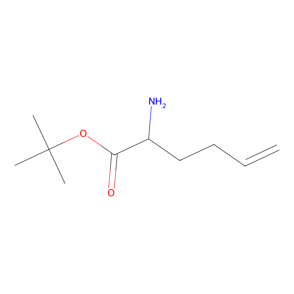 Tert-butyl 2-aminohex-5-enoate molecular structure, CAS 1543523-98-3