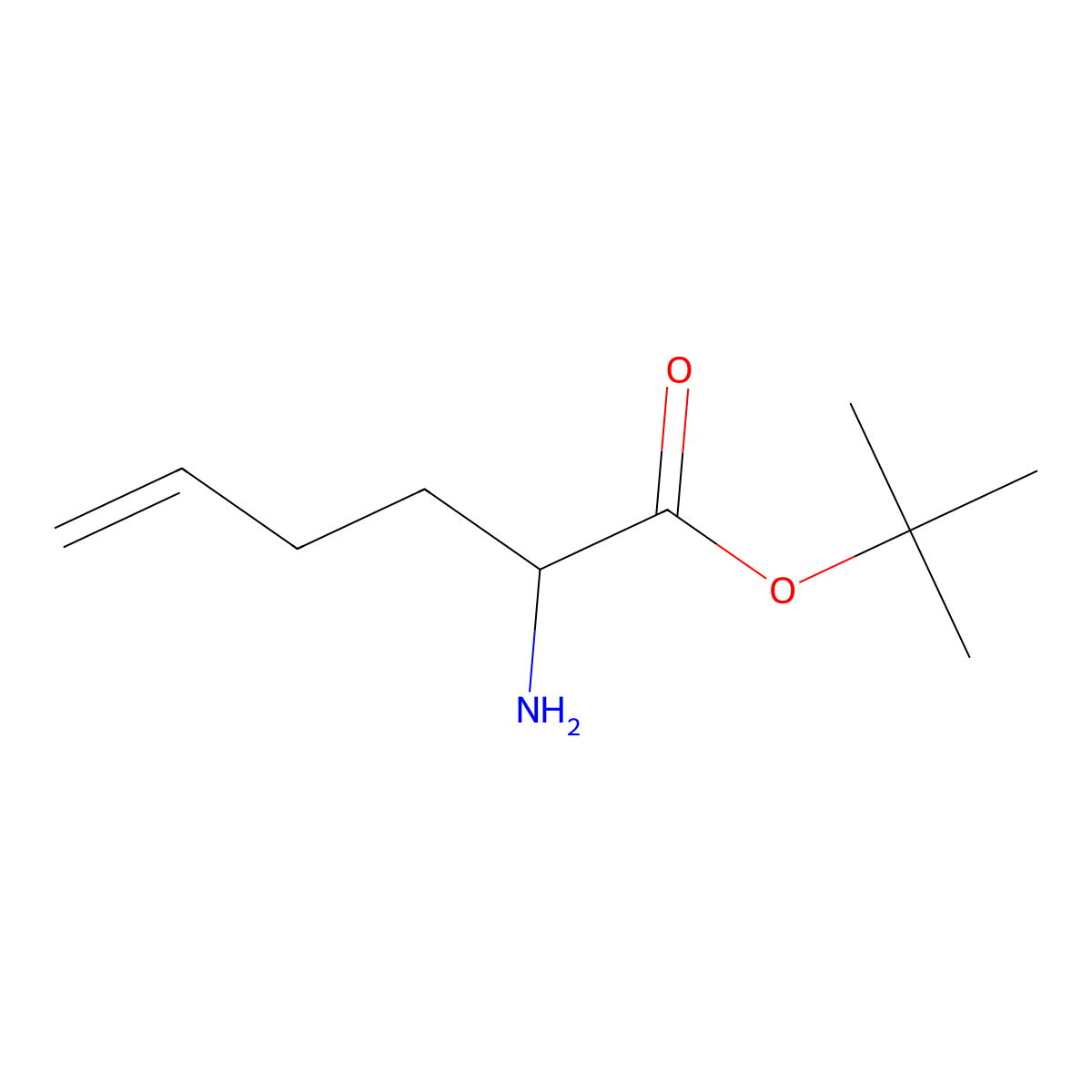 Tert-butyl 2-aminohex-5-enoate molecular structure, CAS 1543523-98-3