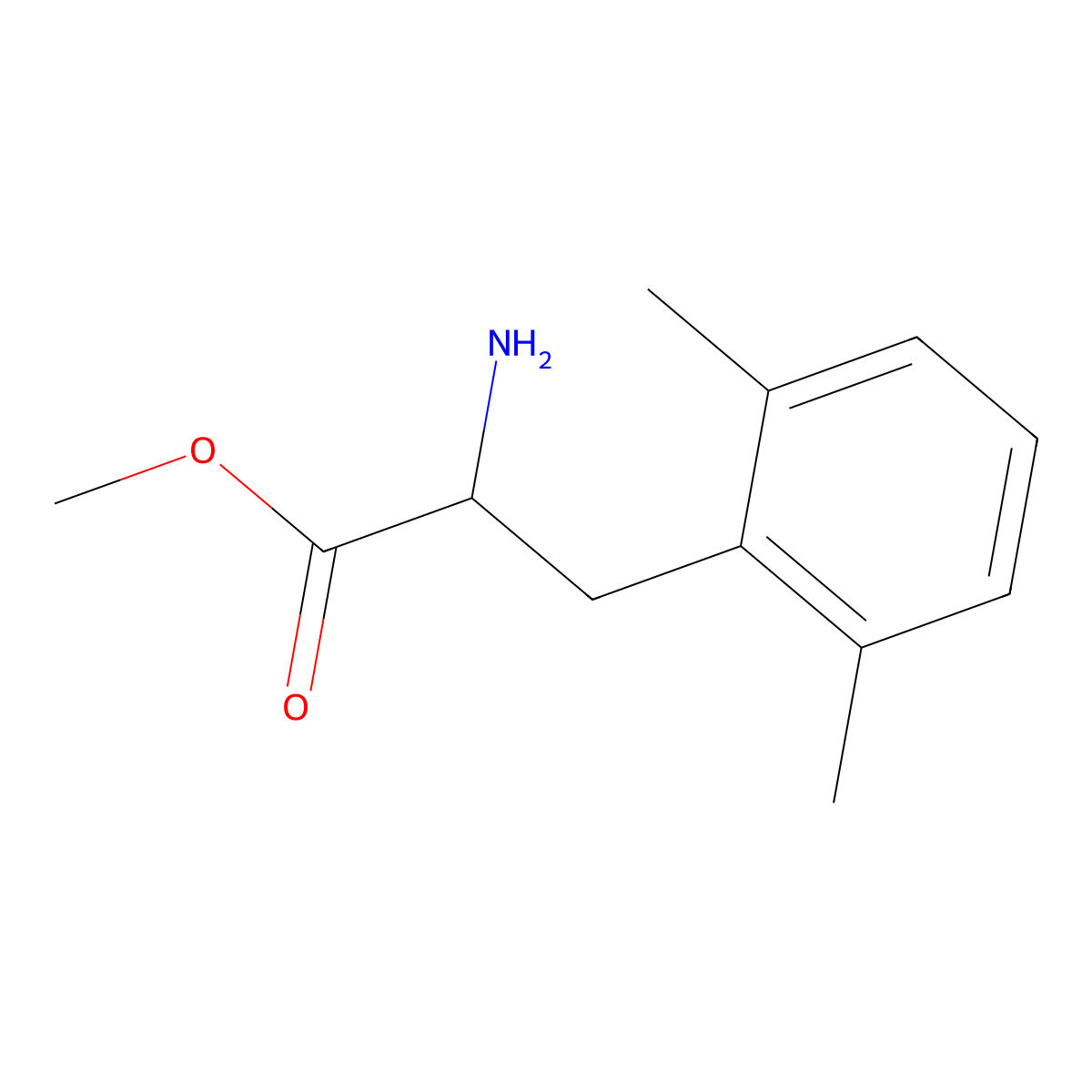 Methyl 2-amino-3-(2,6-dimethylphenyl)propanoate molecular structure, CAS 1543524-01-1