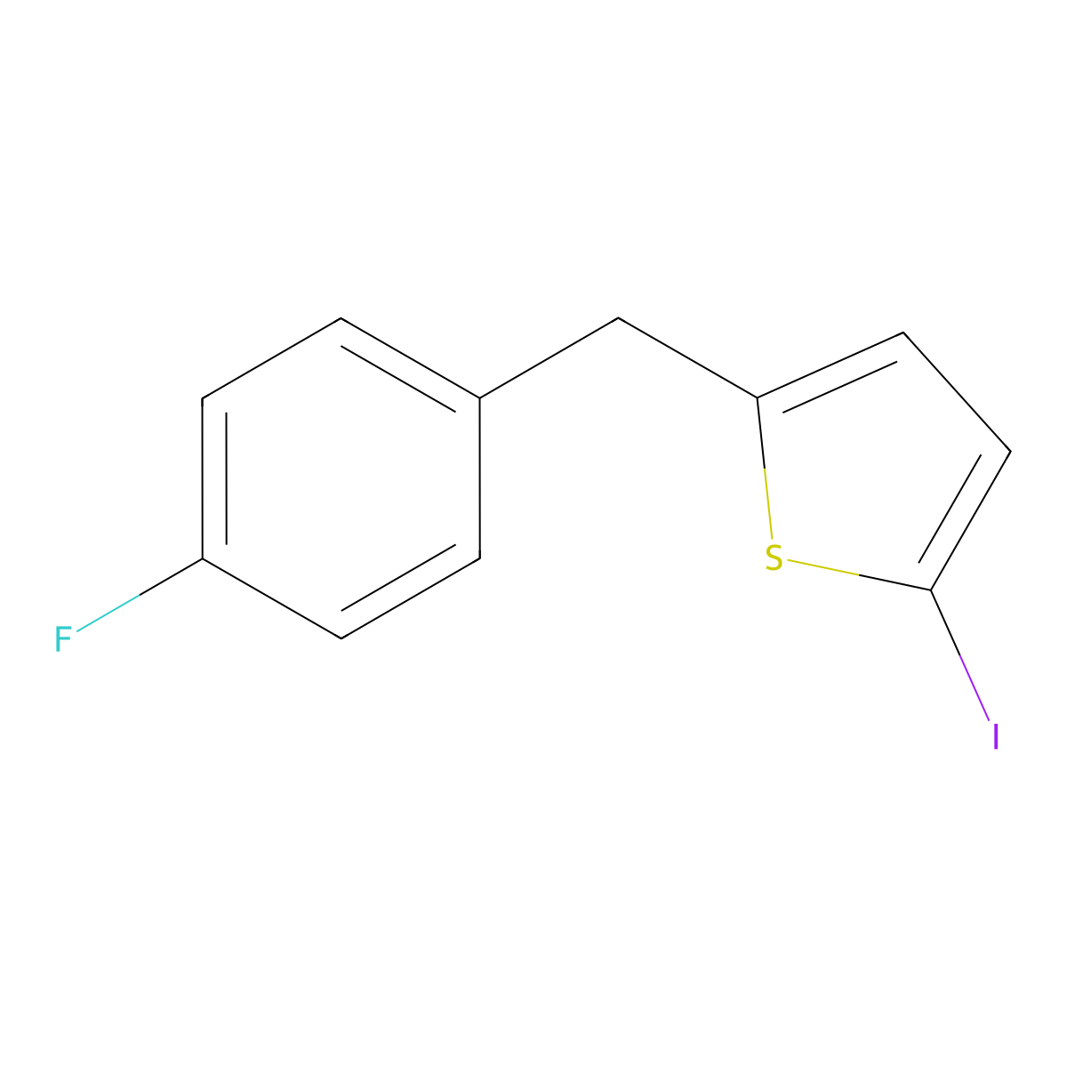 2-(4-Fluorobenzyl)-5-iodothiophene molecular structure, CAS 154355-88-1