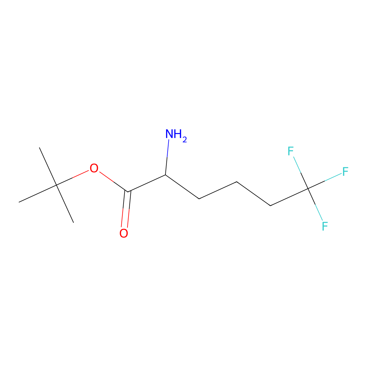 Tert-butyl 2-amino-6,6,6-trifluorohexanoate molecular structure, CAS 1543565-82-7