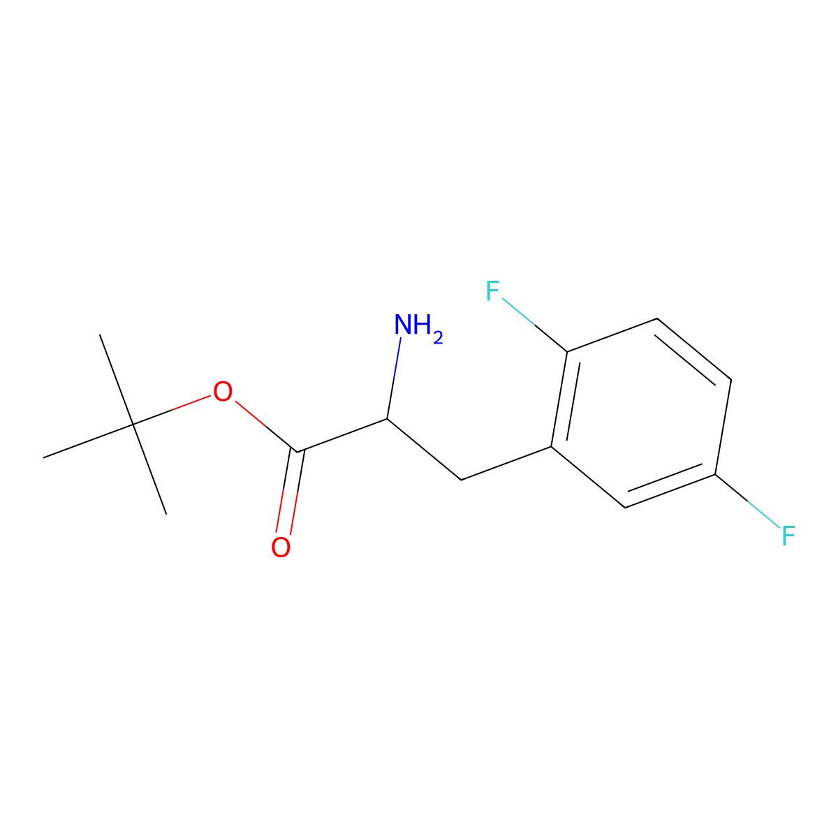 Tert-butyl 2-amino-3-(2,5-difluorophenyl)propanoate molecular structure, CAS 1543565-87-2