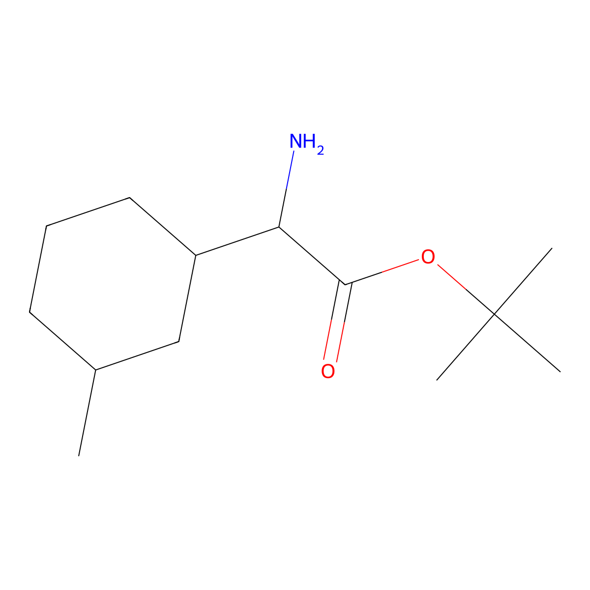 Tert-butyl 2-amino-2-(3-methylcyclohexyl)acetate molecular structure, CAS 1543565-90-7