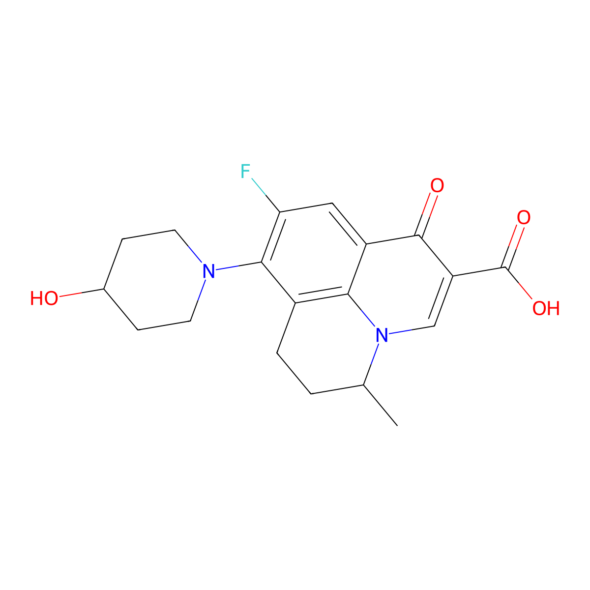 Levonadifloxacin molecular structure, CAS 154357-42-3