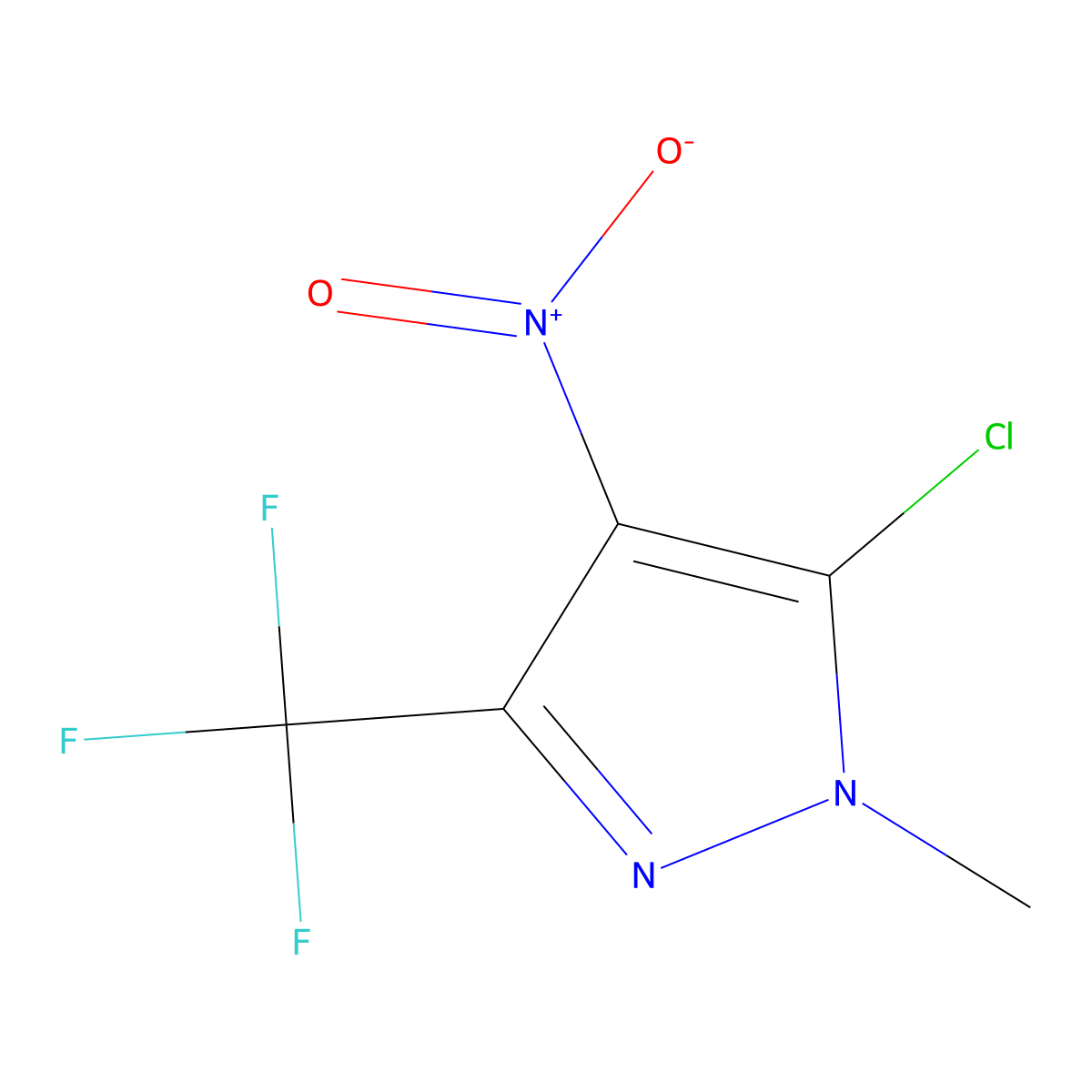 5-chloro-1-methyl-4-nitro-3-(trifluoromethyl)-1H-pyrazole molecular structure, CAS 154357-43-4