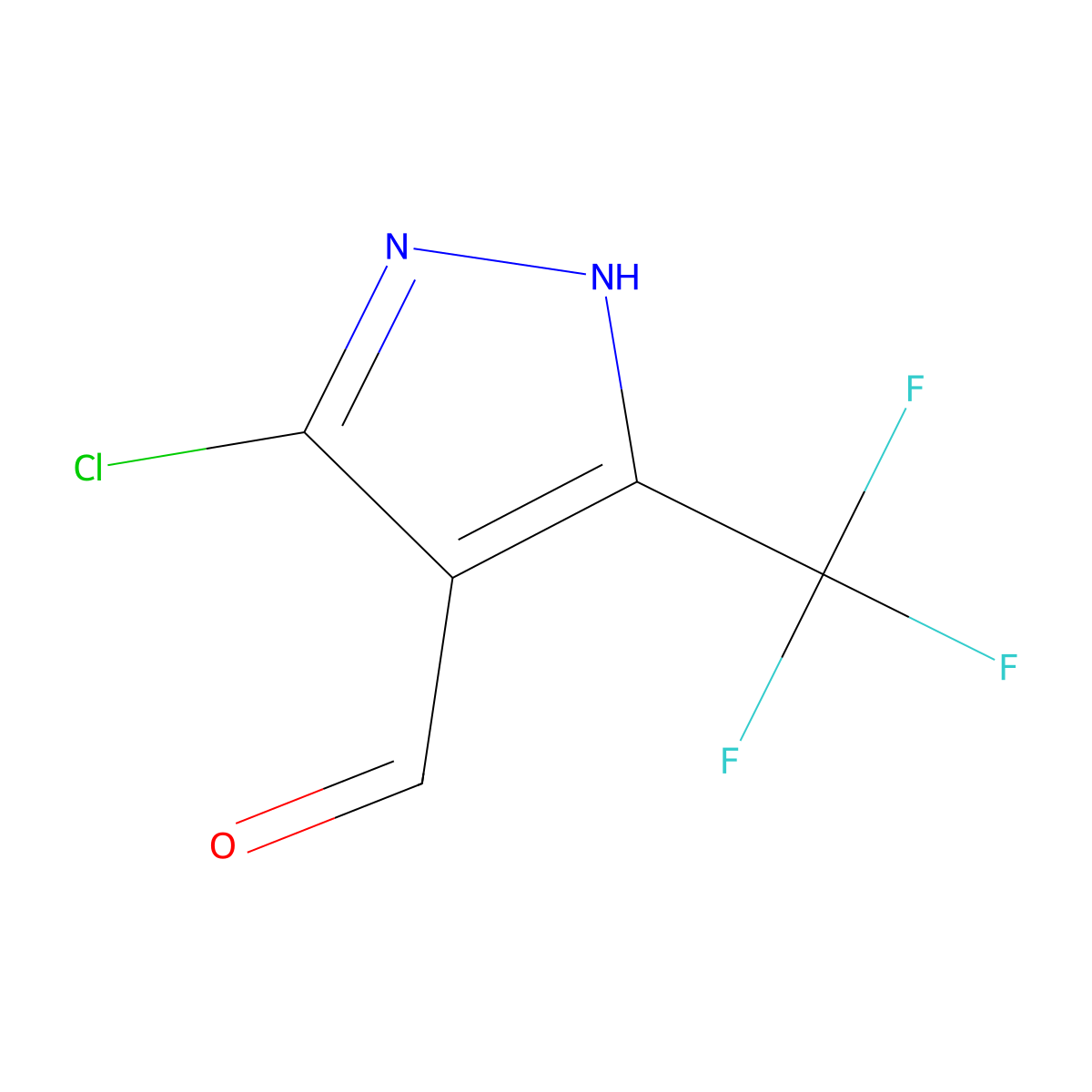 3-Chloro-5-(trifluoromethyl)-1H-pyrazole-4-carbaldehyde molecular structure, CAS 154357-44-5