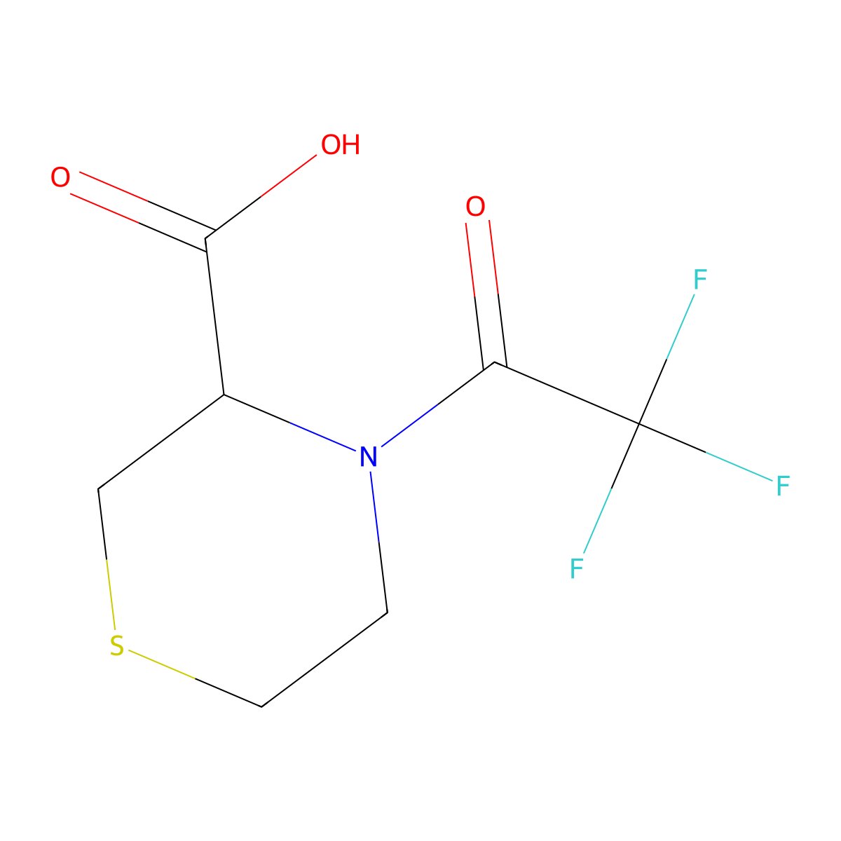 4-(2,2,2-Trifluoroacetyl)thiomorpholine-3-carboxylic acid molecular structure, CAS 1543574-08-8