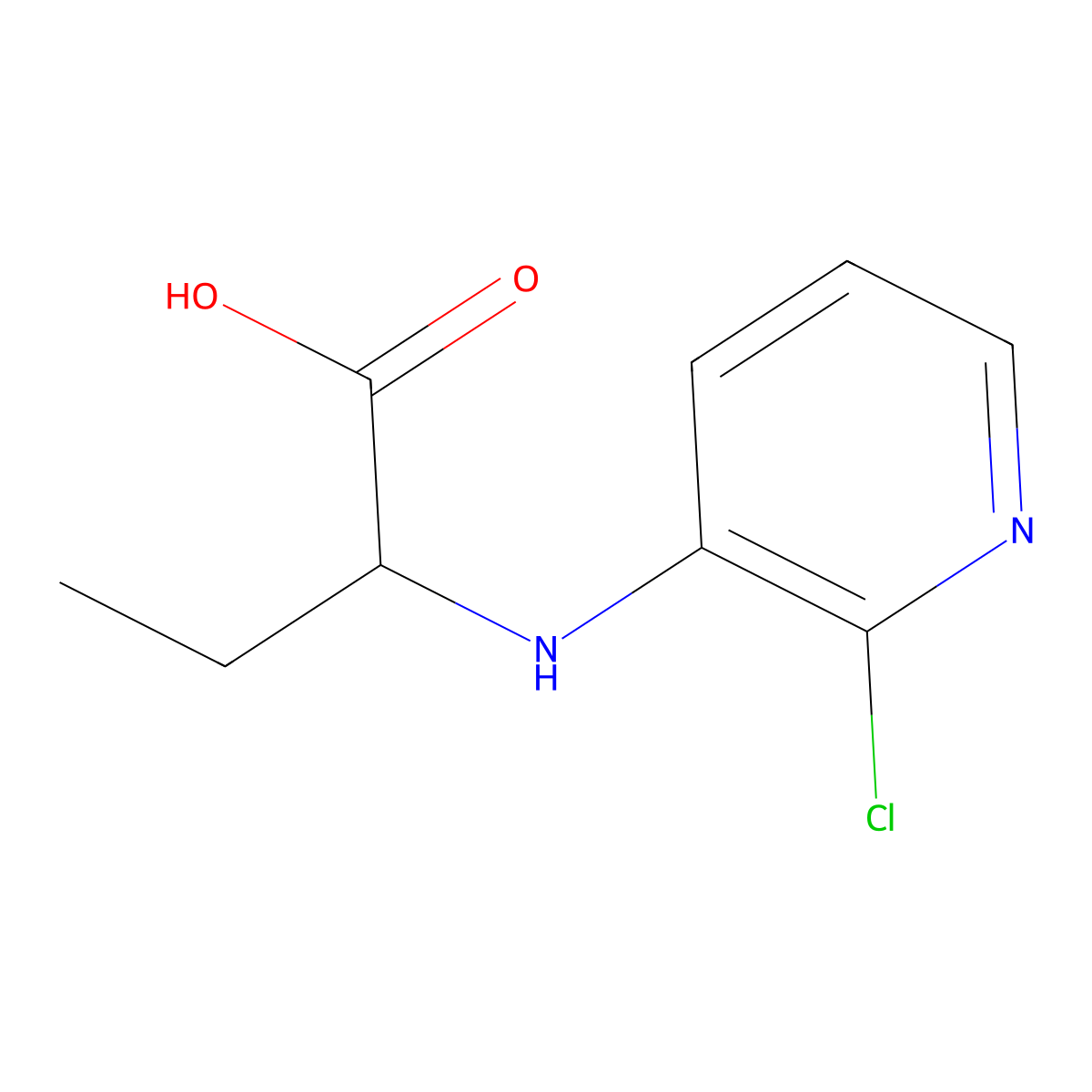 2-[(2-Chloropyridin-3-yl)amino]butanoic acid molecular structure, CAS 1543604-34-7