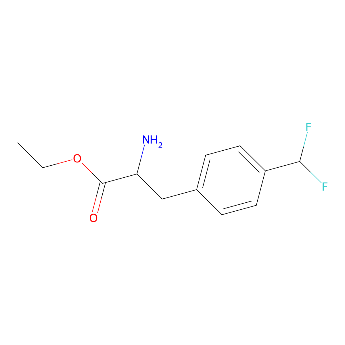 Ethyl 2-amino-3-(4-(difluoromethyl)phenyl)propanoate molecular structure, CAS 1543625-64-4
