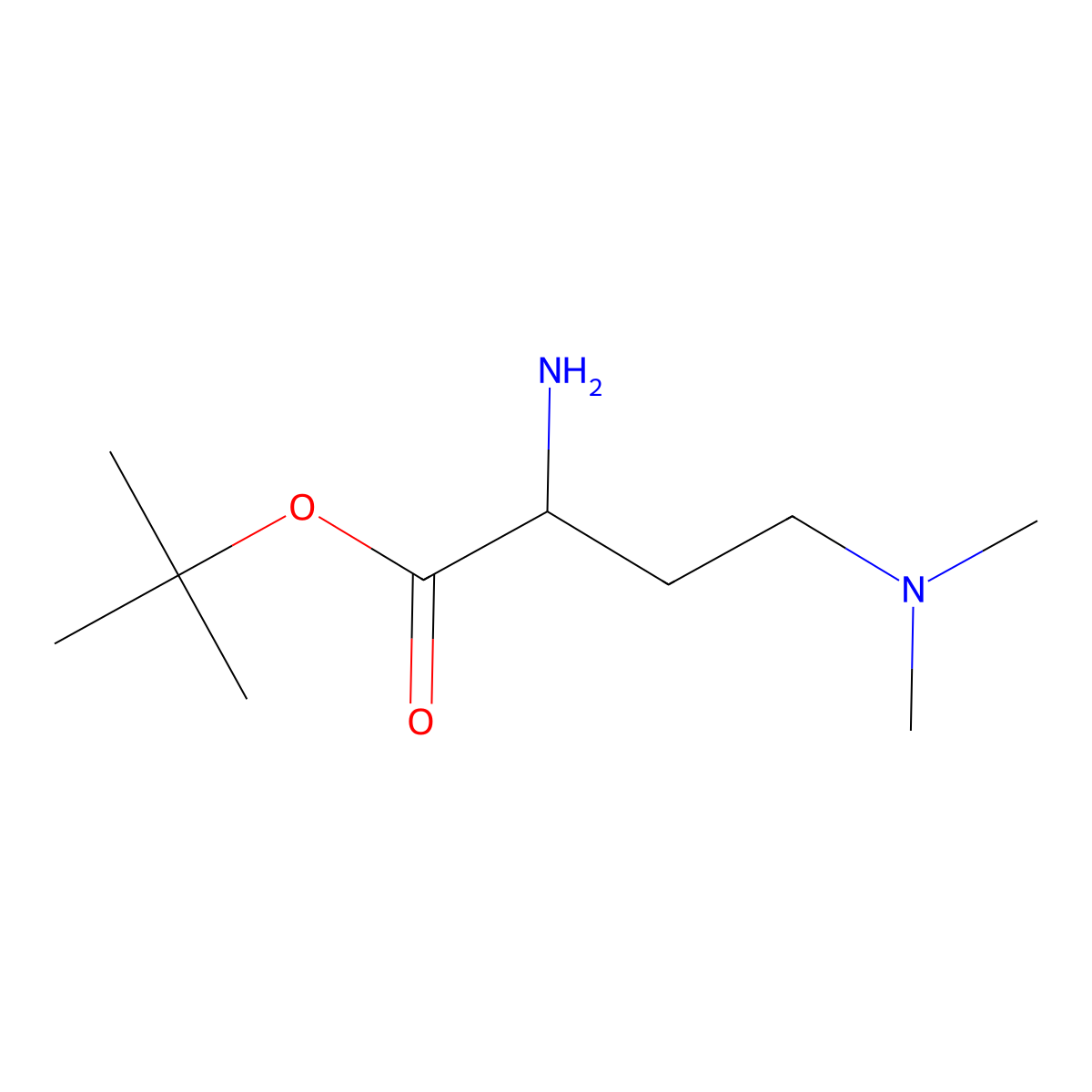 Tert-butyl 2-amino-4-(dimethylamino)butanoate molecular structure, CAS 1543648-04-9