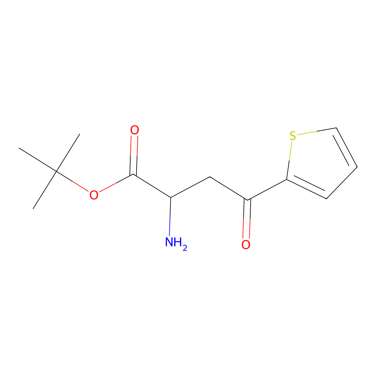 Tert-butyl 2-amino-4-oxo-4-(thiophen-2-yl)butanoate molecular structure, CAS 1543648-11-8