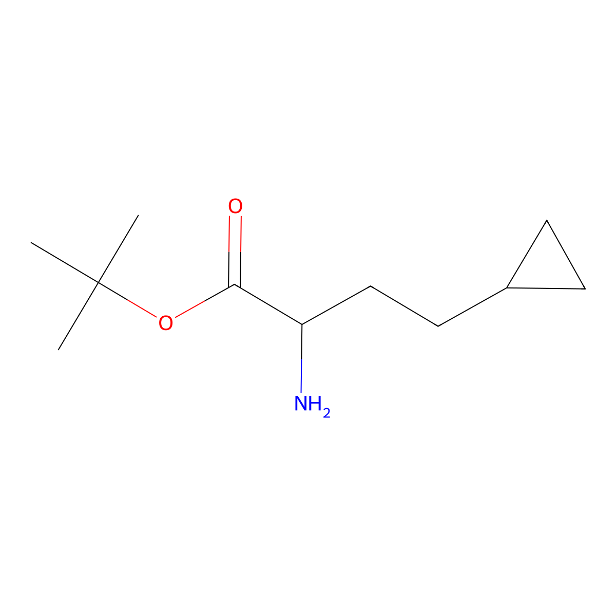 Tert-butyl 2-amino-4-cyclopropylbutanoate molecular structure, CAS 1543649-23-5