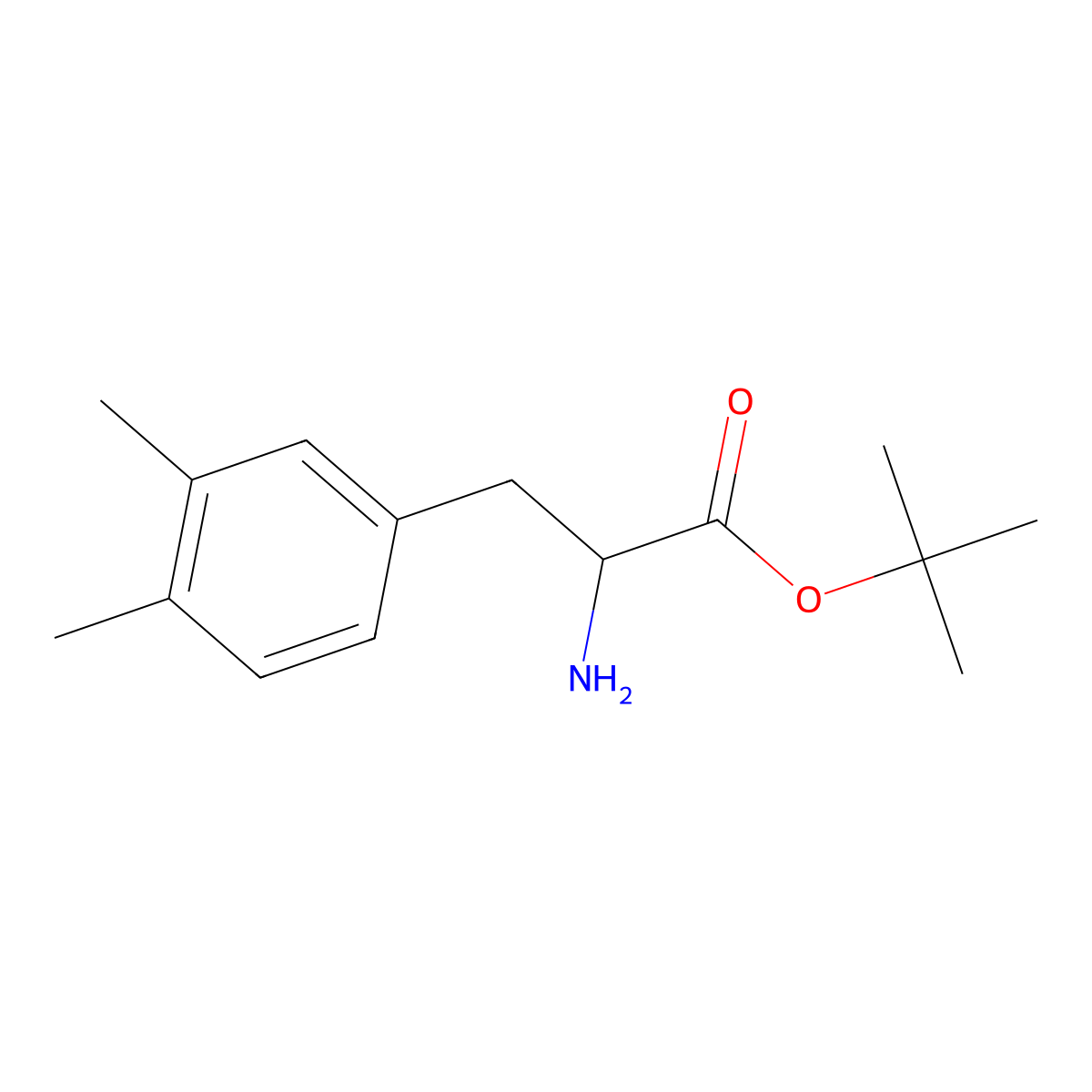 Tert-butyl 2-amino-3-(3,4-dimethylphenyl)propanoate molecular structure, CAS 1543649-26-8