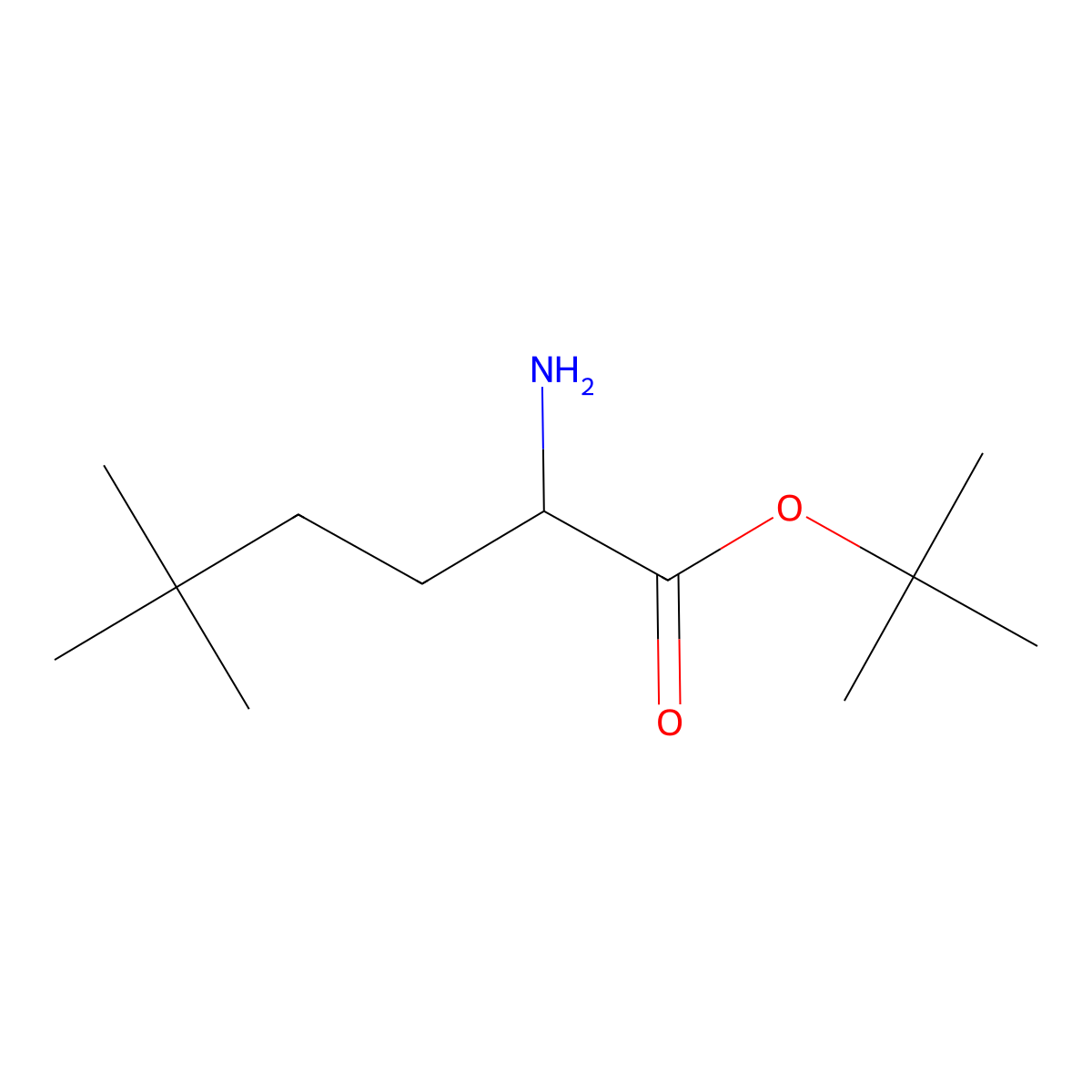 Tert-butyl 2-amino-5,5-dimethylhexanoate molecular structure, CAS 1543649-61-1