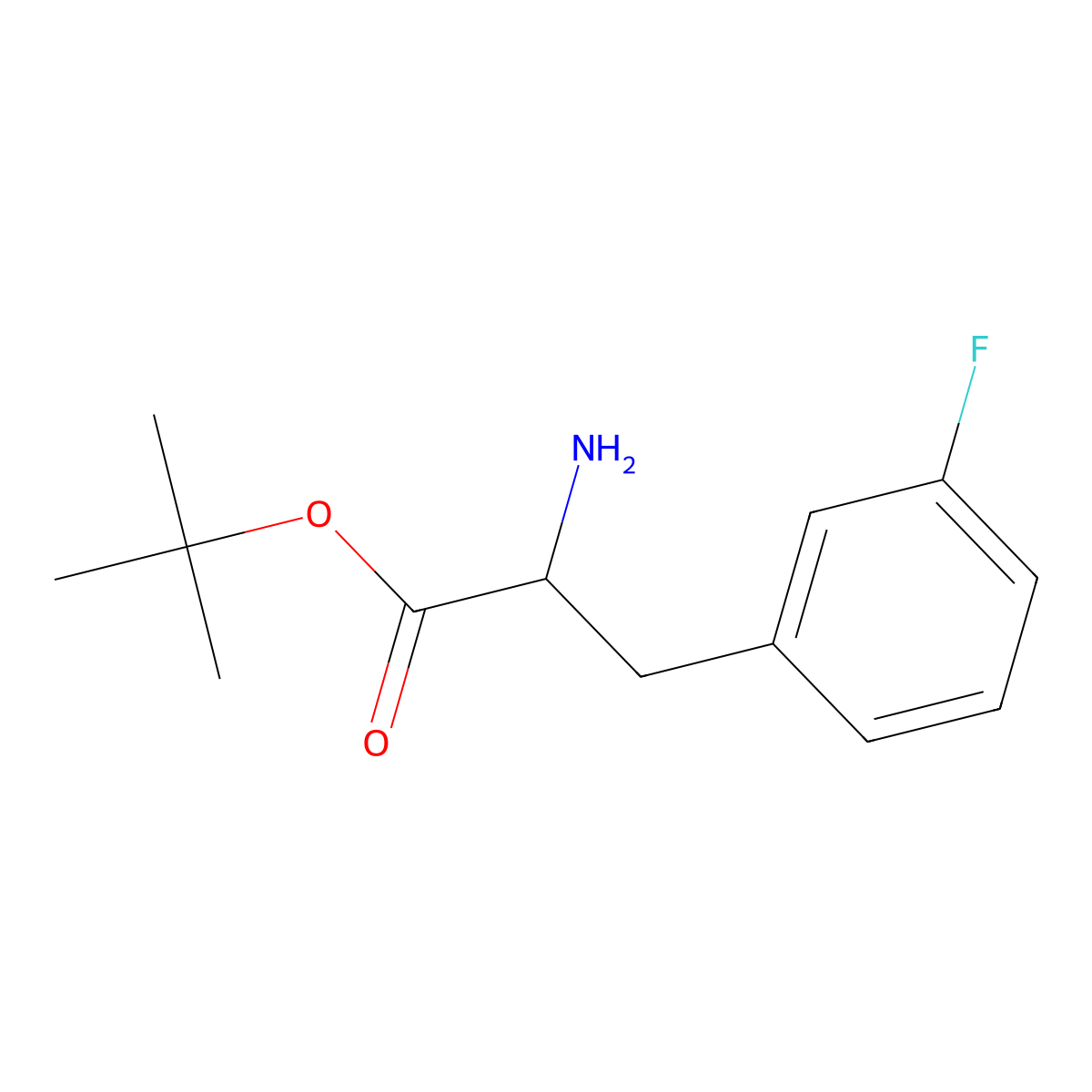 Tert-butyl 2-amino-3-(3-fluorophenyl)propanoate molecular structure, CAS 1543649-63-3