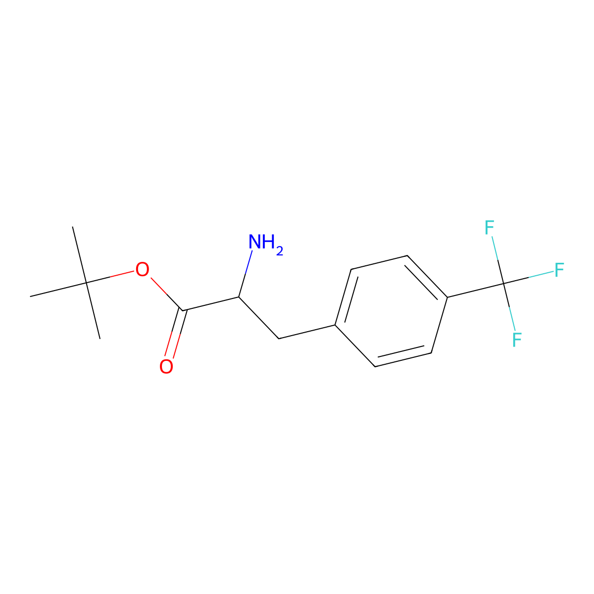 Tert-butyl 2-amino-3-[4-(trifluoromethyl)phenyl]propanoate molecular structure, CAS 1543649-66-6