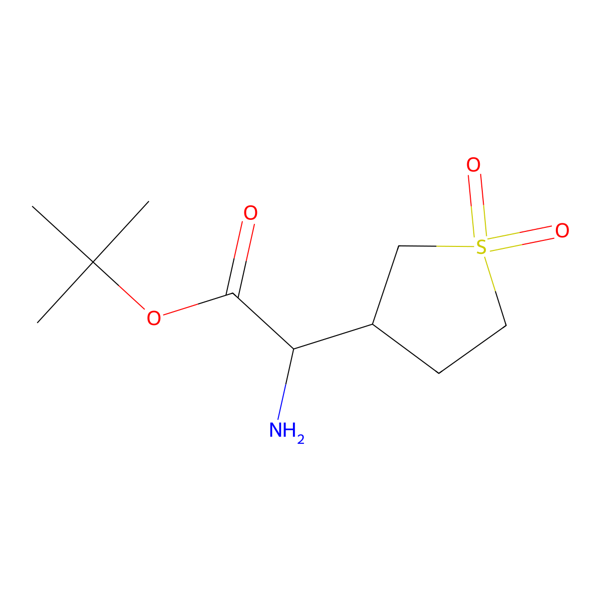 Tert-butyl 2-amino-2-(1,1-dioxo-1lambda6-thiolan-3-yl)acetate molecular structure, CAS 1543649-72-4