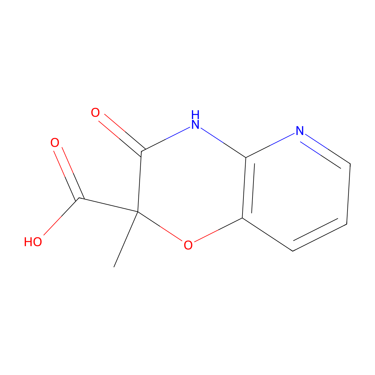 3,4-Dihydro-2-methyl-3-oxo-2H-pyrido[3,2-b]-1,4-oxazine-2-carboxylic acid molecular structure, CAS 154365-45-4