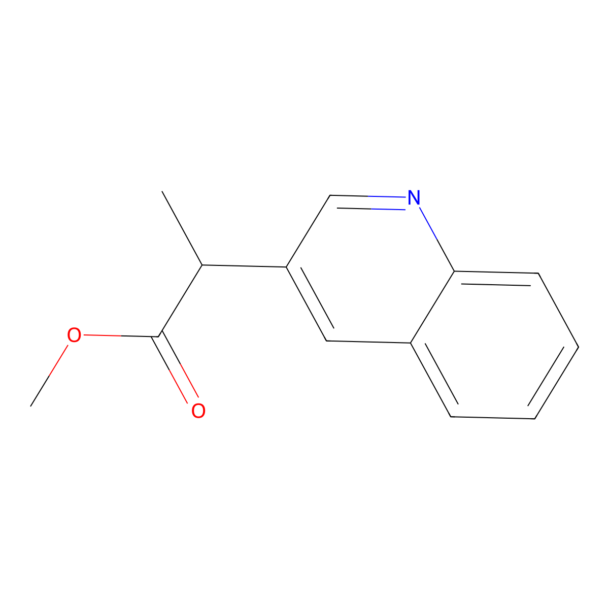 Methyl 2-(quinolin-3-yl)propanoate molecular structure, CAS 154369-17-2