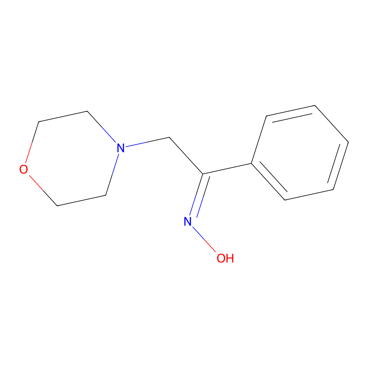 Ethanone,2-(4-morpholinyl)-1-phenyl-, oxime, (1E)- molecular structure, CAS 15437-09-9